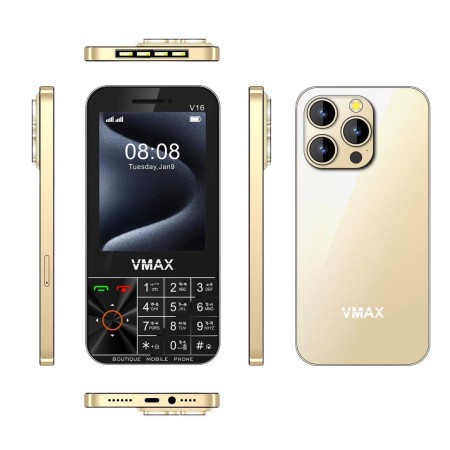 vmax V16 pro look like iphone Feature Mobile Phone 3.5 iches display type c cherger