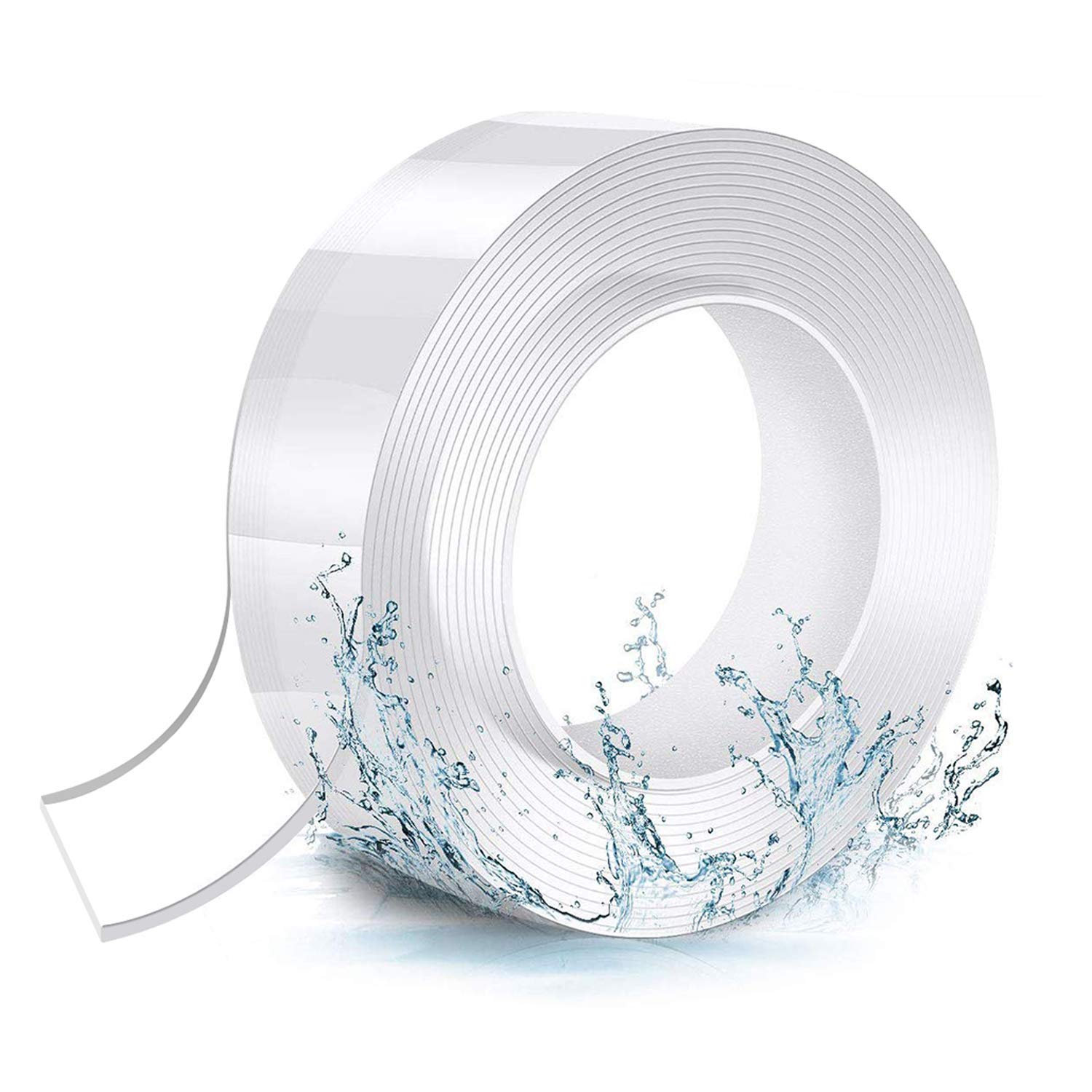 Double Sided Adhesive Silicon Heavy Duty Nano Washi Waterproof Sticky Craft Heat Resistant Anti-Slip Gel Tape for Metal, Glass, Wall (3 m, Transparent)