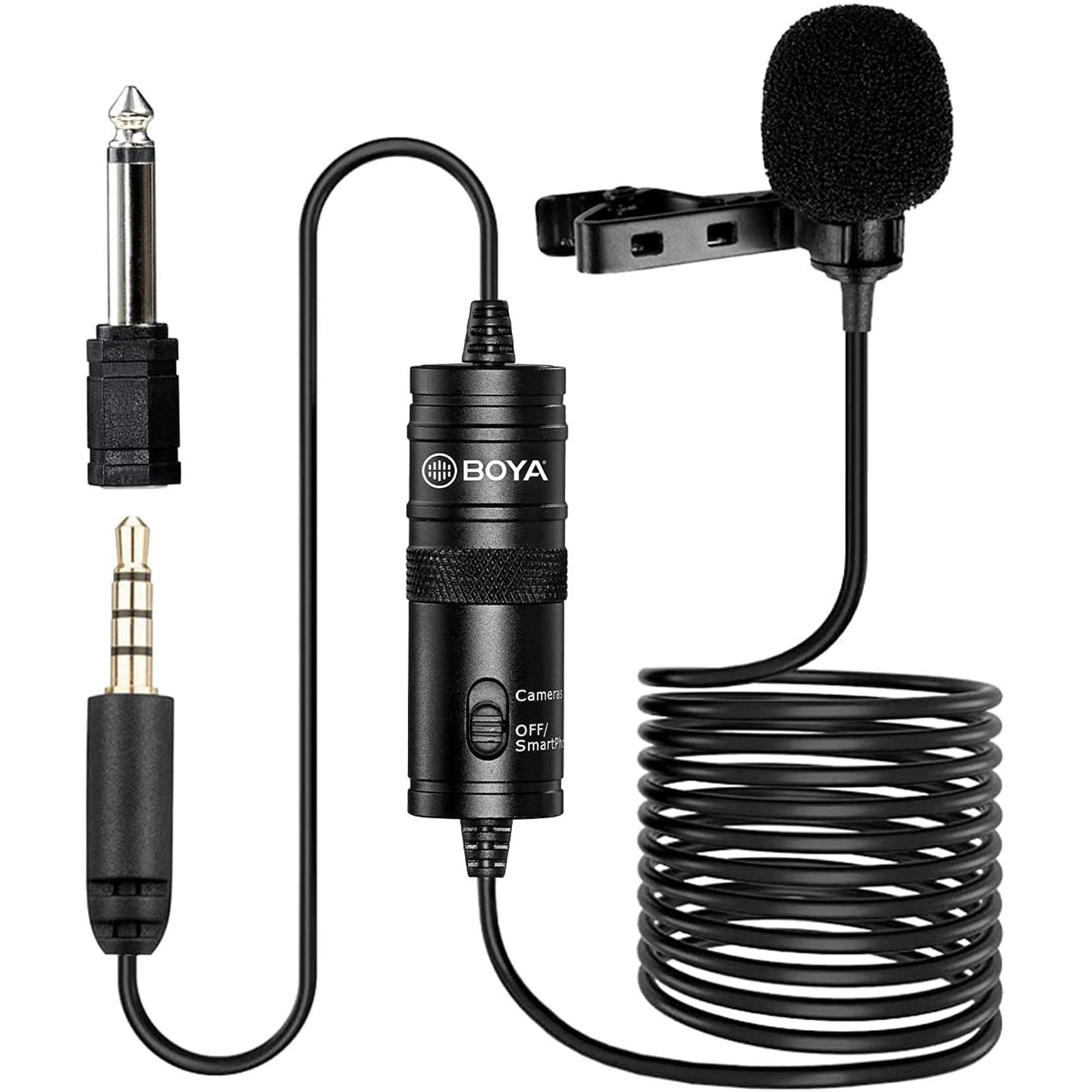 BOYA BY-M1 Lavalier Microphone Wired Clip On Mic for Camera and Smartphone Recording