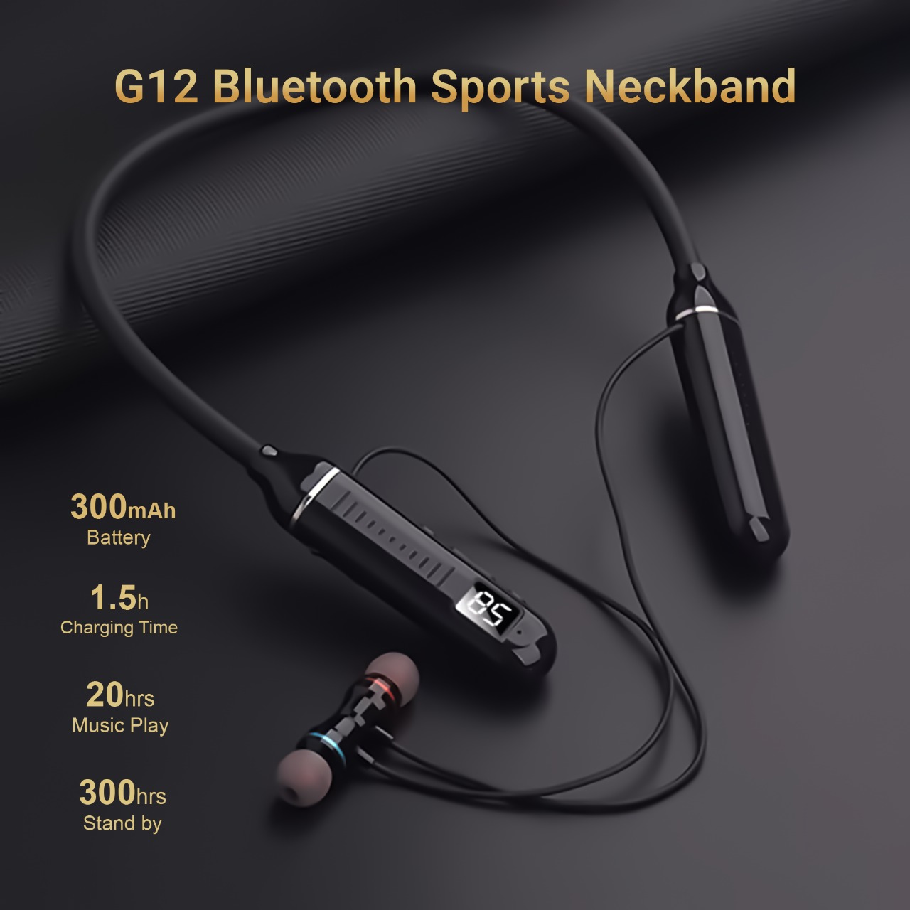 G9 Pro+ Stereo Type-C Charging Long Standby Wireless Neckband Headphone With Microphone