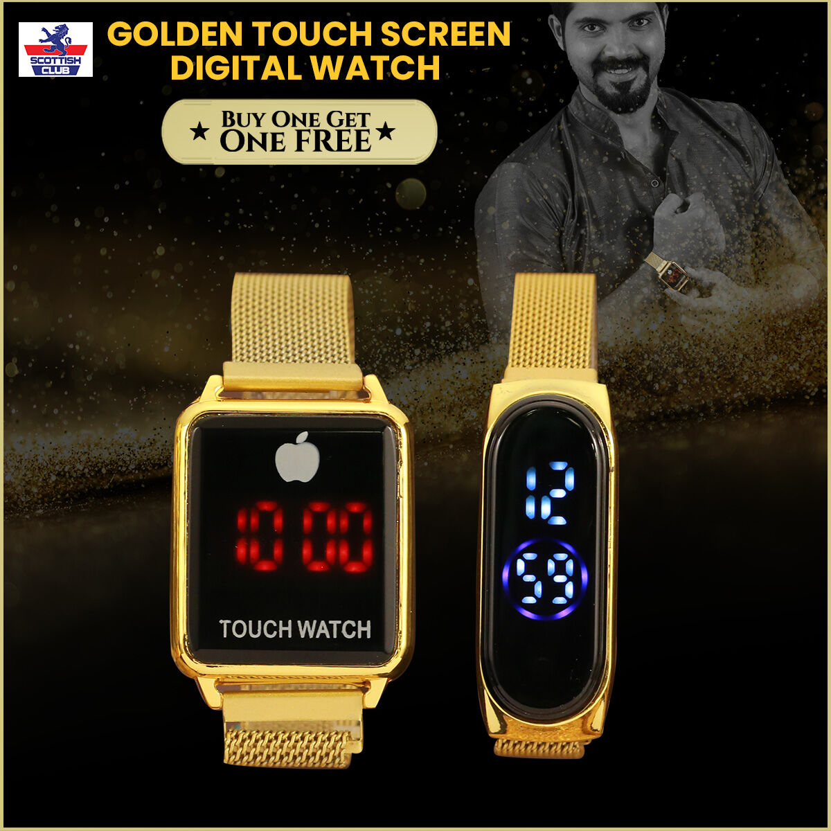 New Digital Touch Led Watch, Fashionable Touch Aple Digital Watch For Men (Magnet) - Watch For Men - Watch - ঘড়ি - Watch For Men