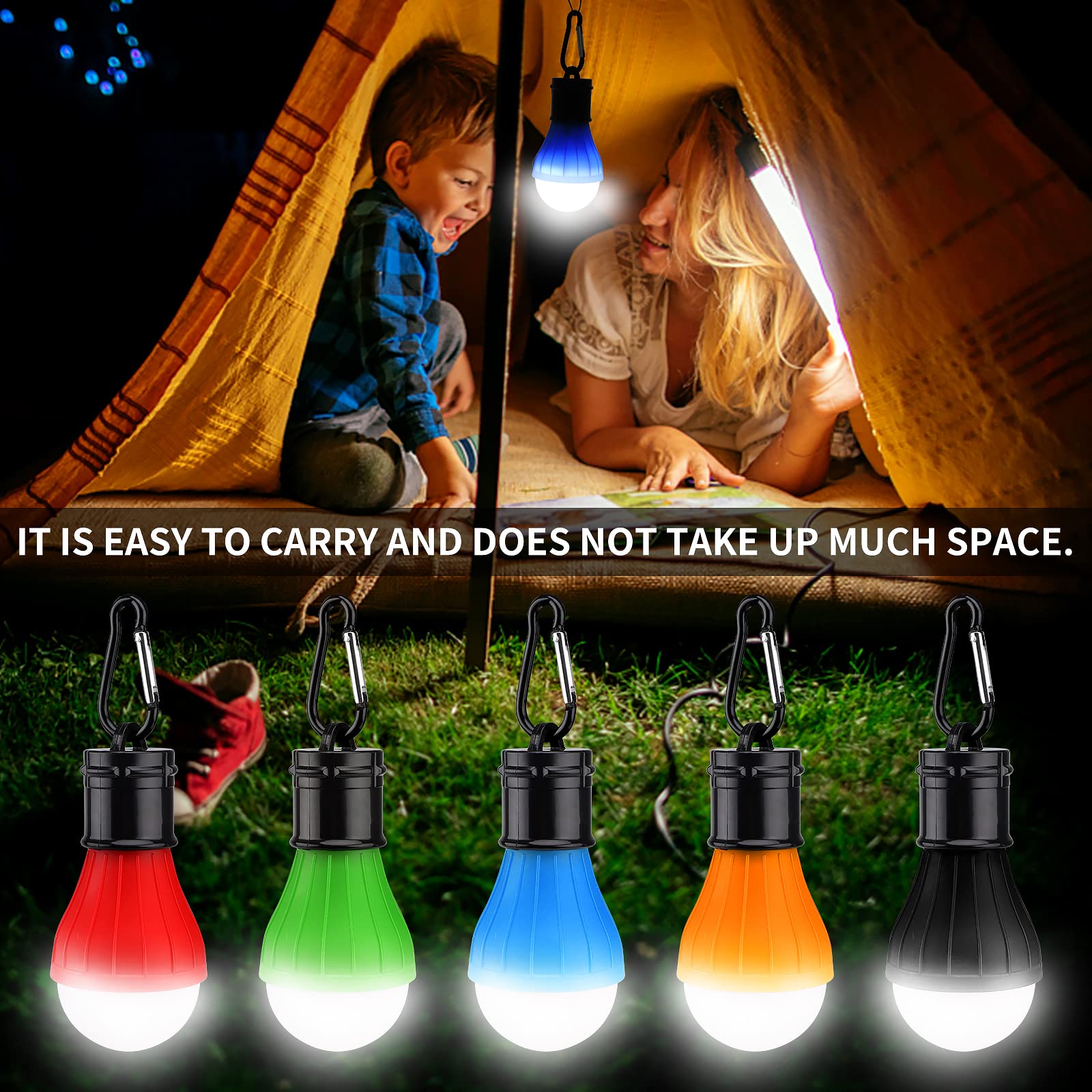 Outdoor Camping Tent Light Portable Lantern LED Bulb Outdoor Hanging Soft Light SOS Emergency Travel Lamp Use AAA Battery