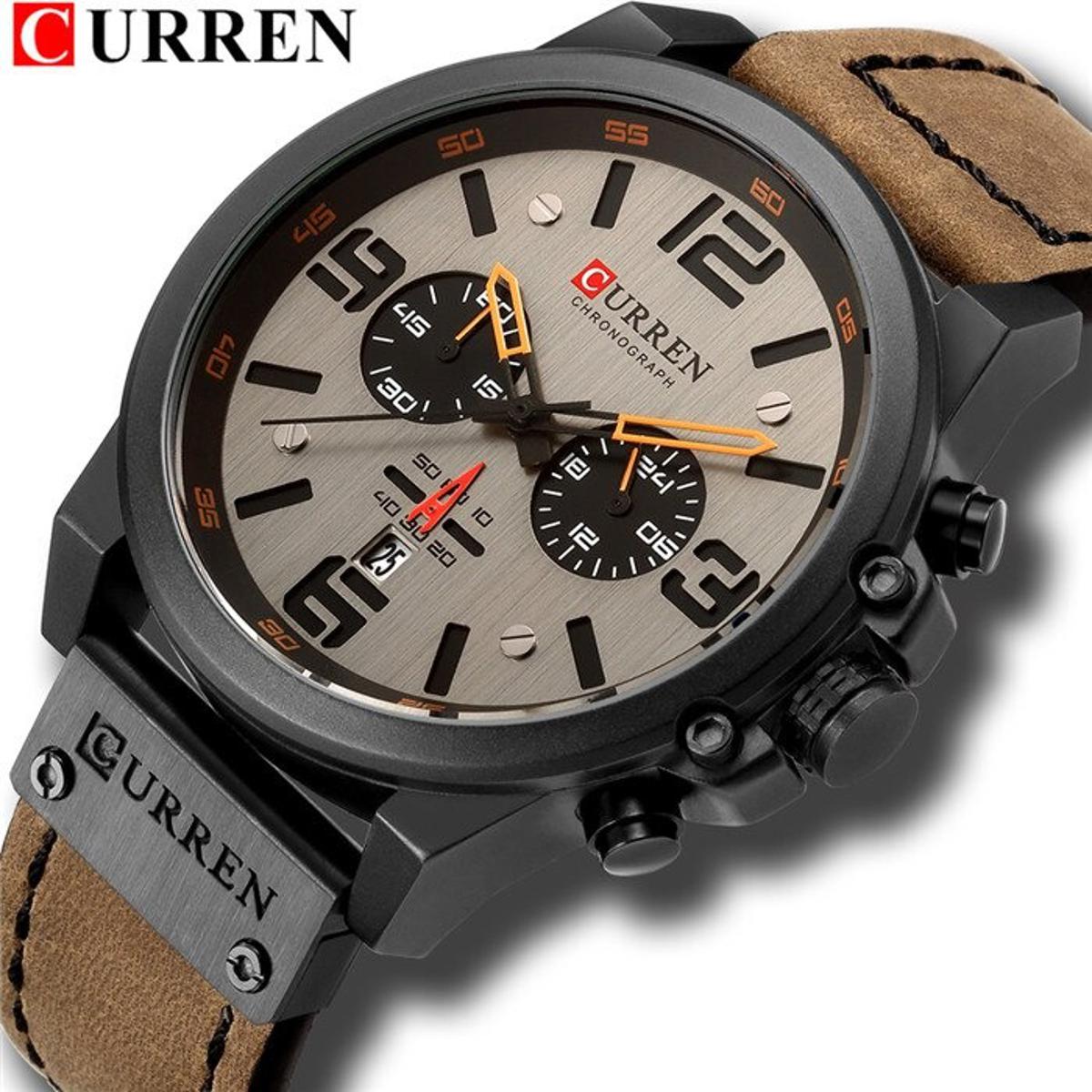 Curren 8314 Fashion Classic Chronograph Watch for Men-Black Ash