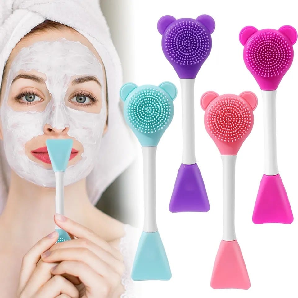 Double Head Silicone Facial Mask Brush, Massage Cleansing Brushes, DIY Mud Film Scraper, Facial Care Tool, Dropshipping, 1 Pc