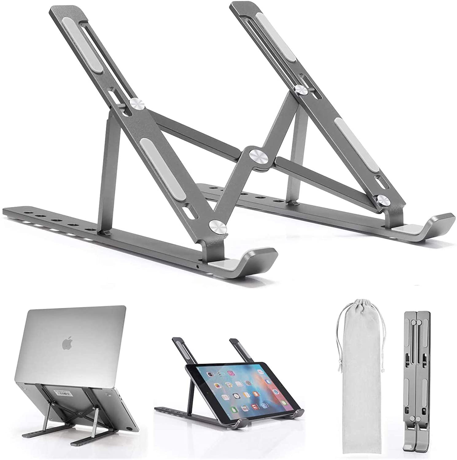 Creative Folding Laptop Stand – Premium Aluminum Alloy Bracket for 10-17 Inch Tablets & Laptops