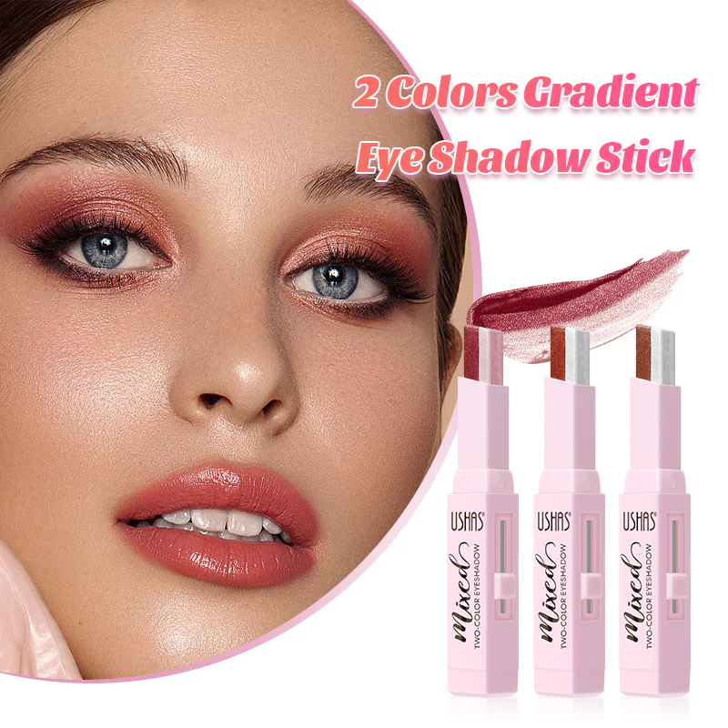 USHAS Dual-Color Eyeshadow Two Different Color Gradient Eyeshadow Stick 22gm, Durable Waterproof Sweat-proof and Easy to Color