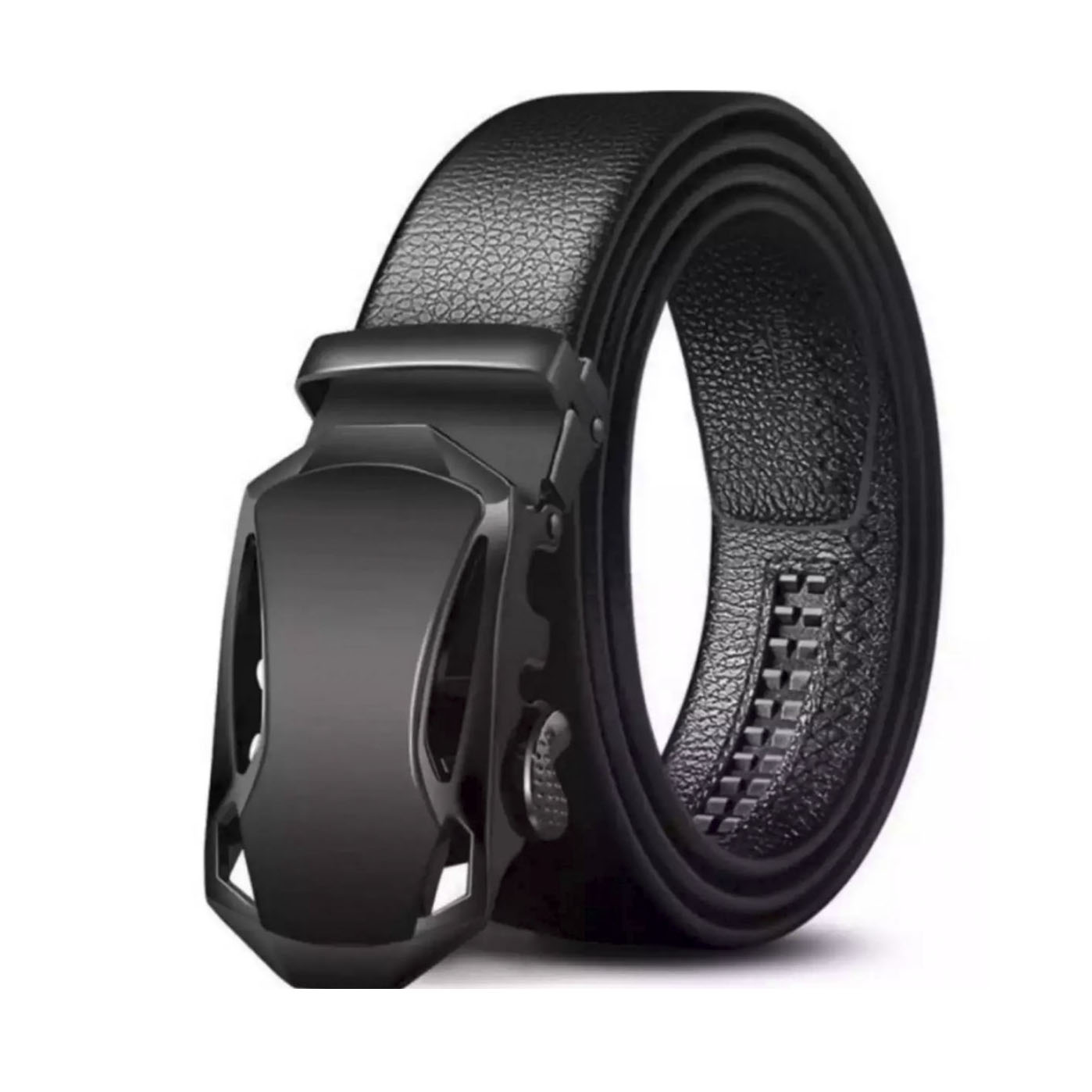 Automatic Gear Black Artificial Leather Belt