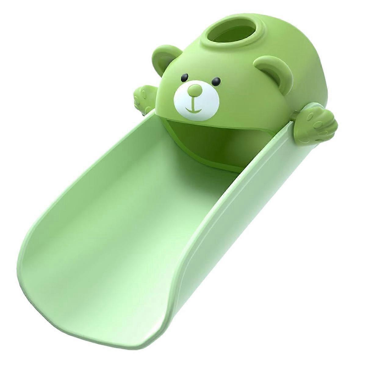 Faucet Extender Baby Hand Washing Extender Children'S Silicone Cartoon Anti-Scalding & Splashing Water Green