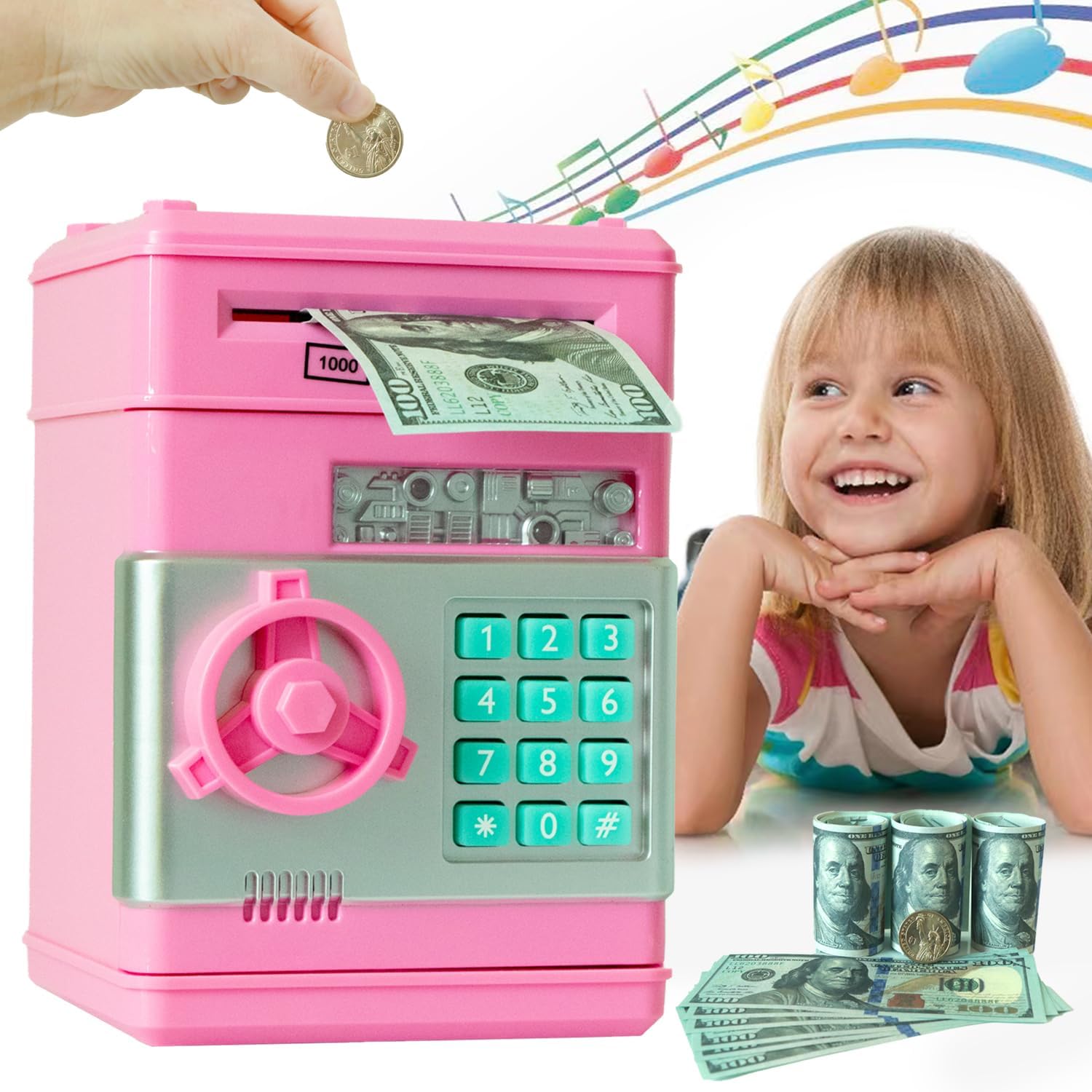 Mini piggy bank safe kawaii