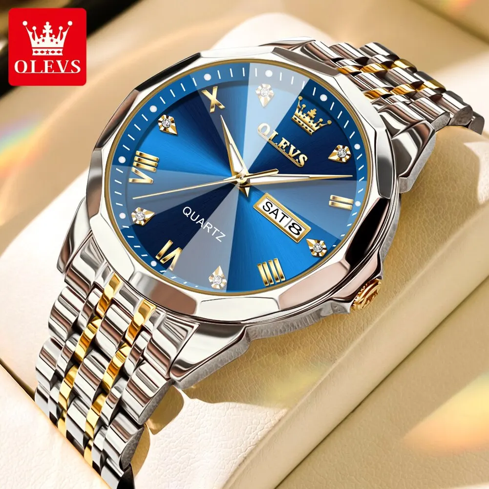 New European and American fashionable Stailnless Steel Men's Quartz Watch For men-2