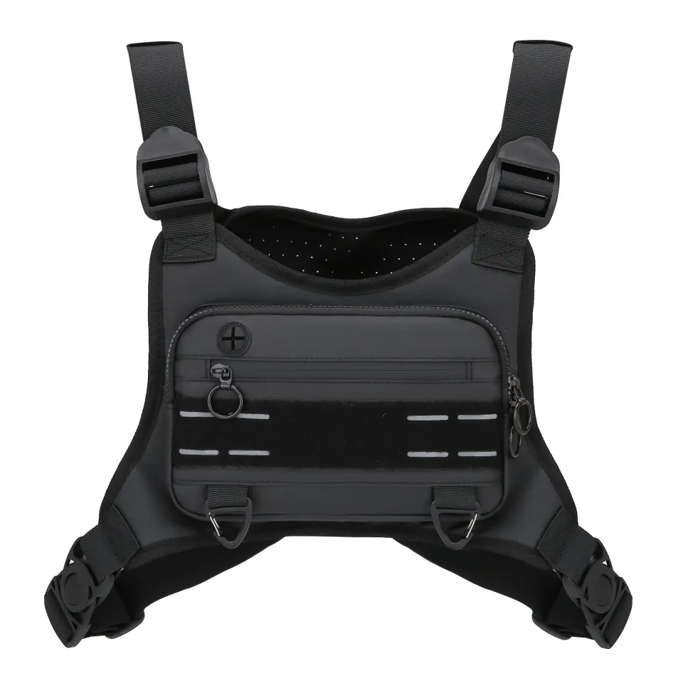 Sports Chest Bag Lightweight Front Chest Pack Running Vest Bag With Pocket Phone Holder Large Capacity Waterproof Tactical Vest