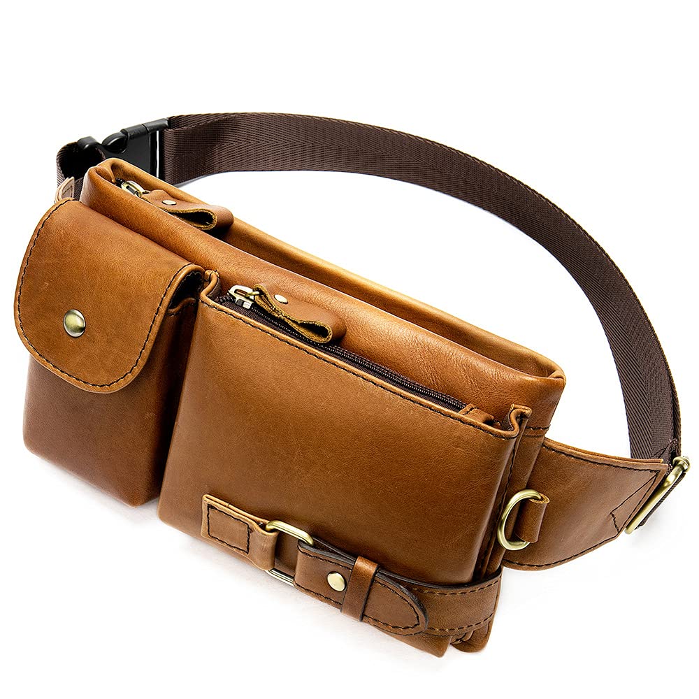 New Style Men's Waist Bag PU Leather Bag Crossbody Chest Bag for Men