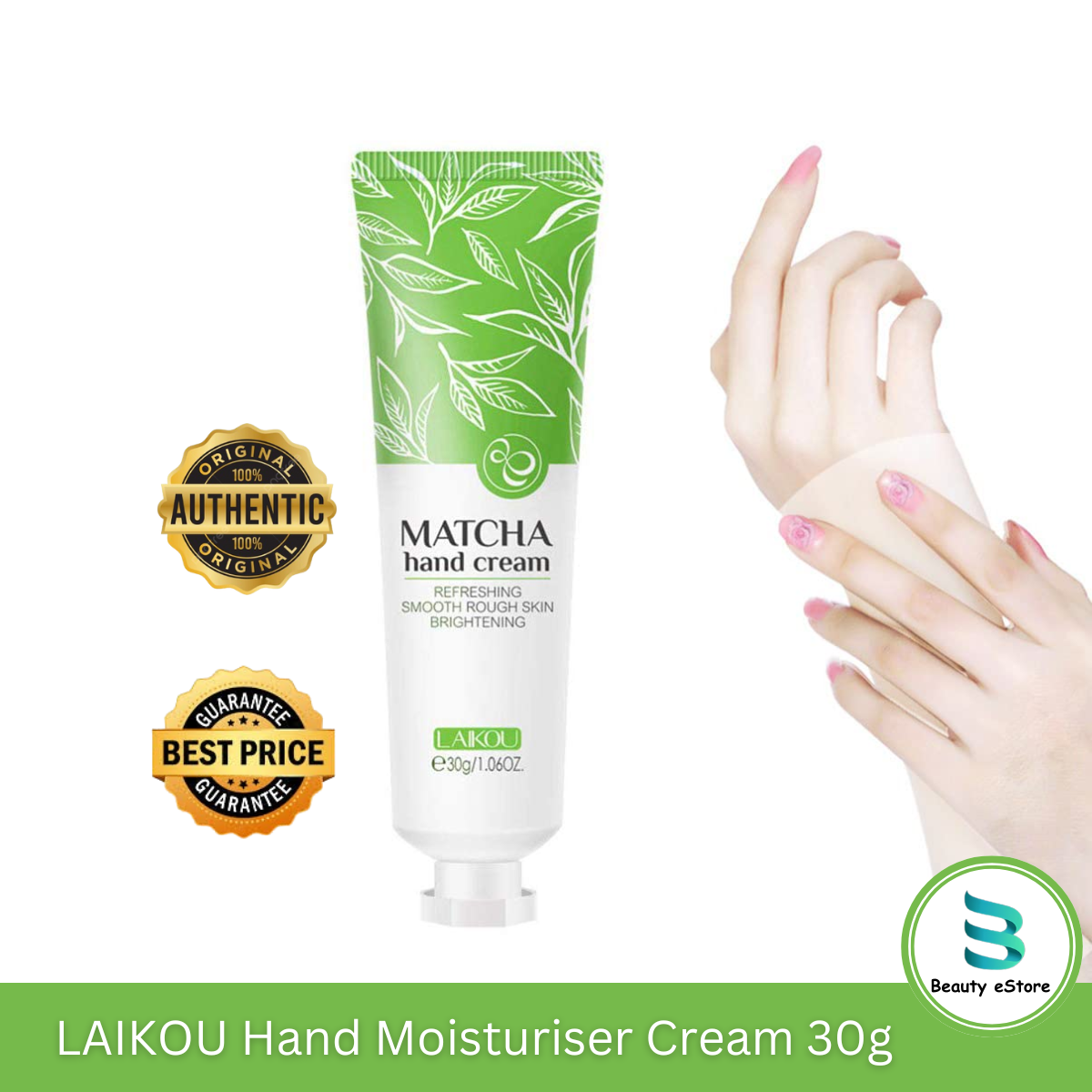 LAIKOU Matcha Hand Cream Hand Moisturiser Hand Lotion Hydration for Dry Hand Skincare 30g
