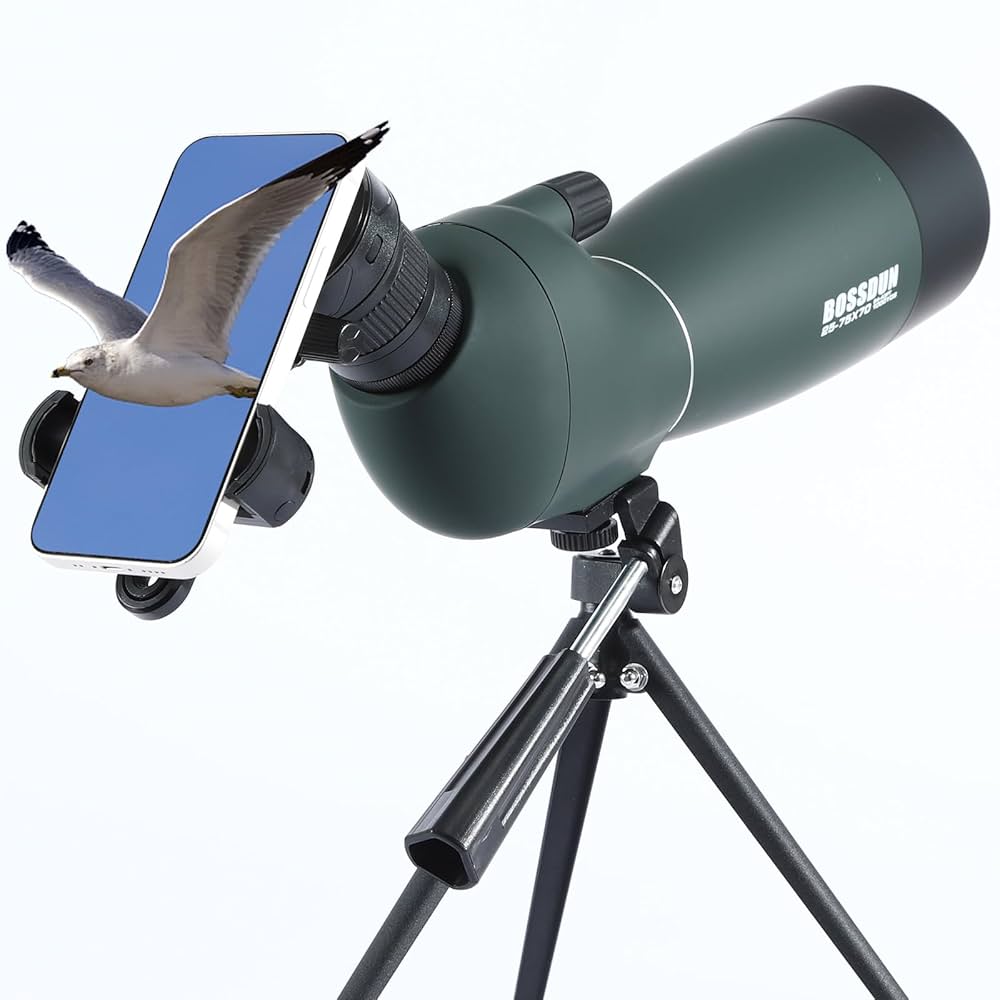 SVBONY SV14 Spotting Scope with Tripod and Phone Adapter Bak4 Prism Waterproof FMC Optical Lens 45-Degree Angled Eyepiece for Bird Watching Wildlife Viewing