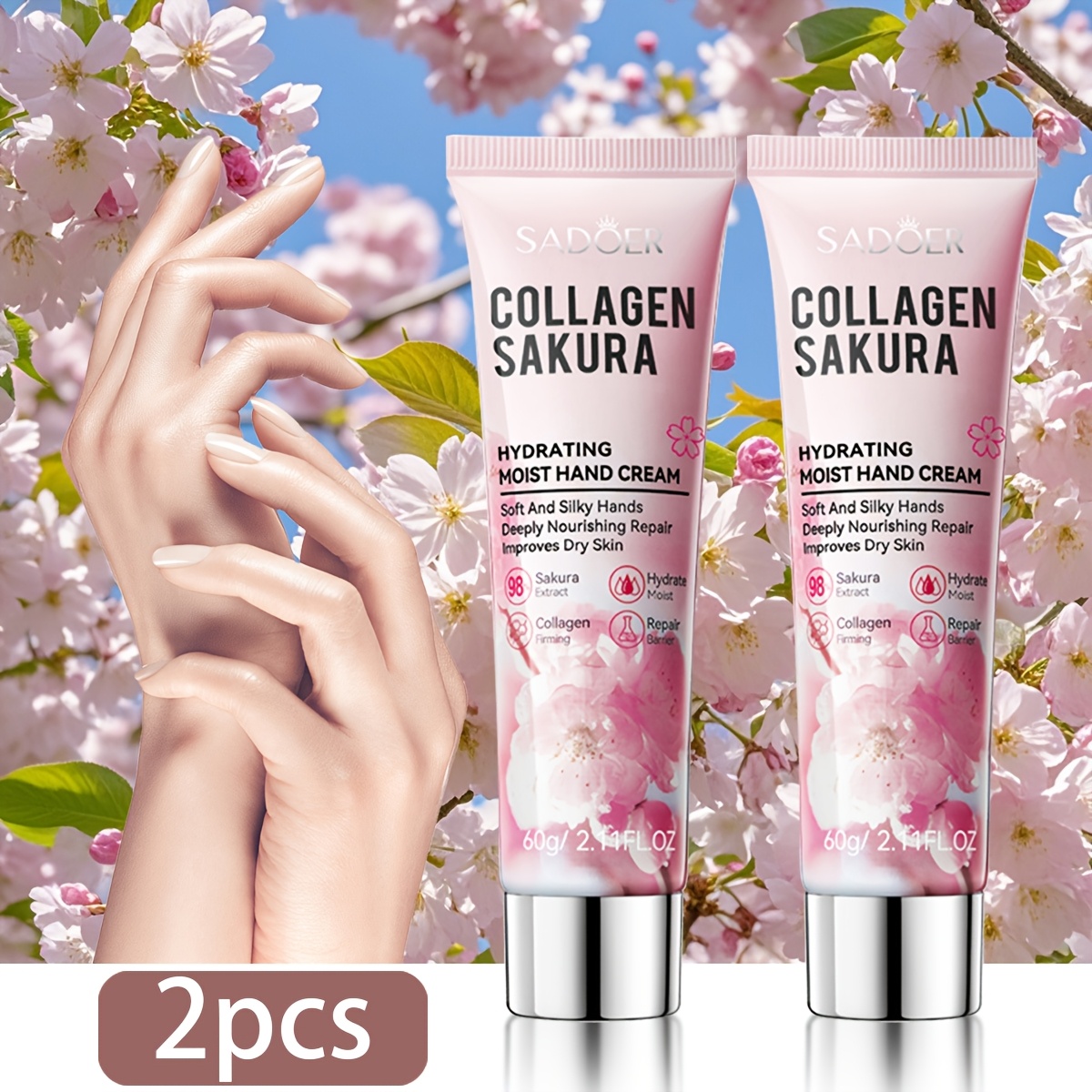 SADOER Sakura Collagen Moisturizing and Moisturizing Hand Cream- 60gm