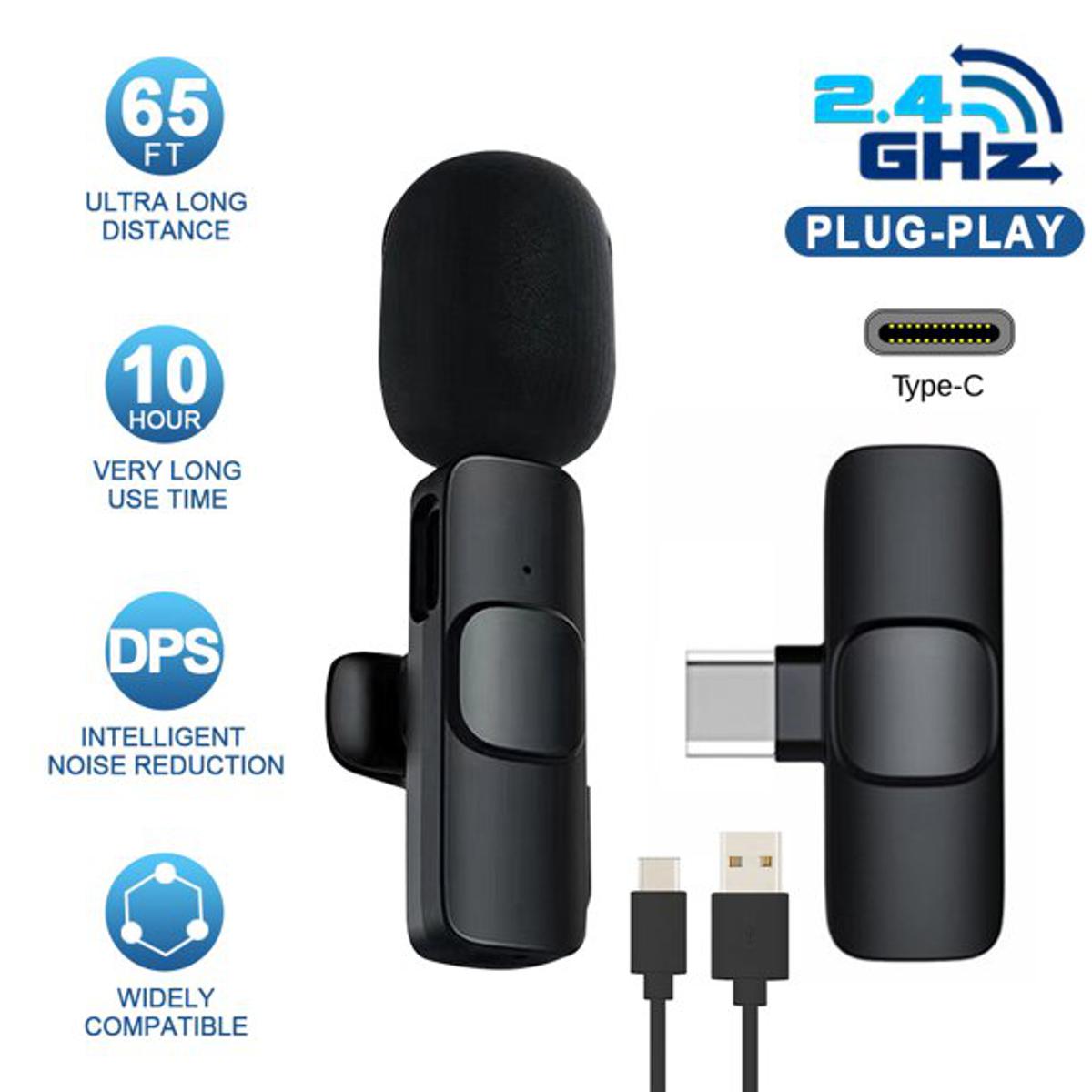 K8 Wireless (typc) Lavalier Microphone - Noise Cancelling for Professional Use