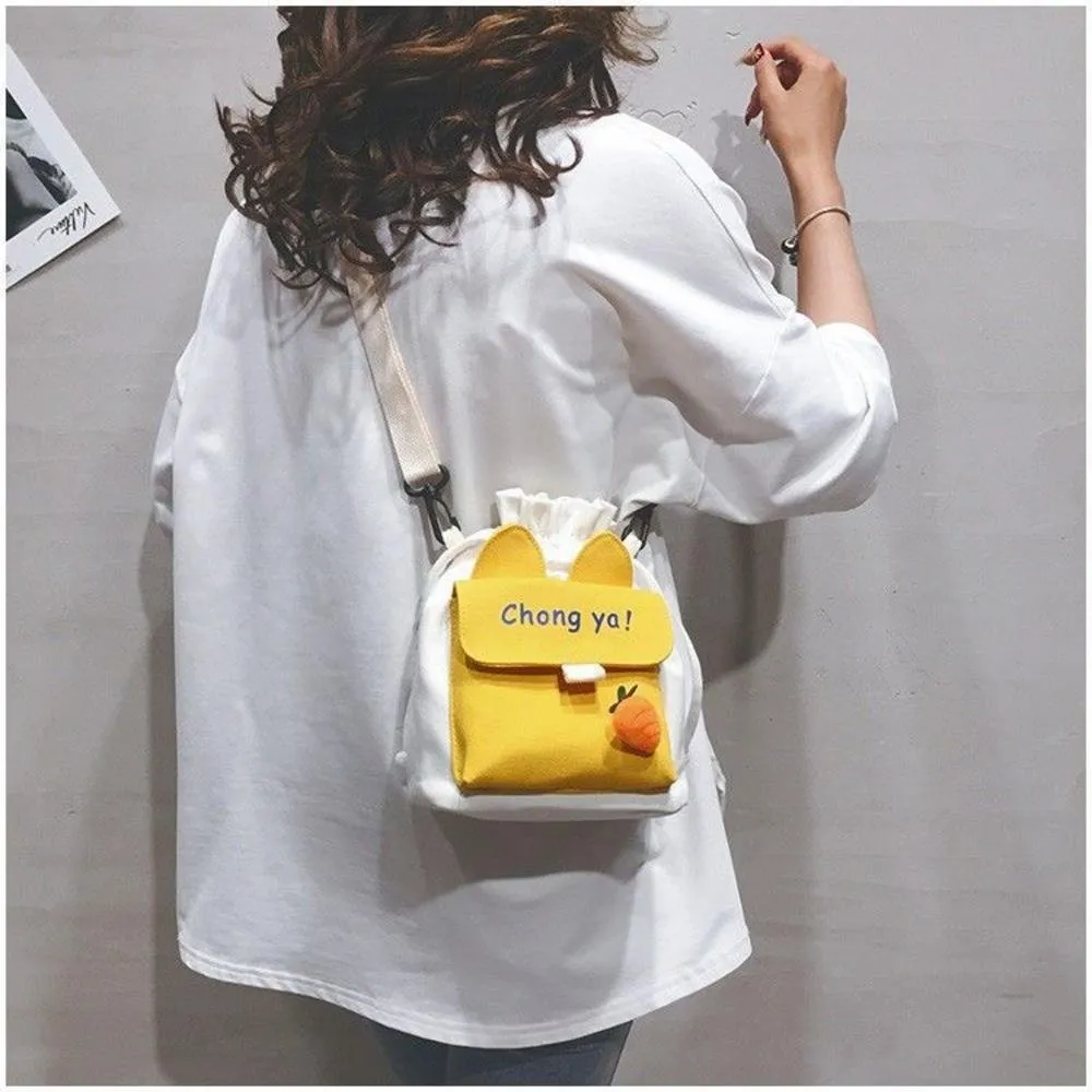 Canvas Cartoon Shoulder Bag Girls Purse Handbags
