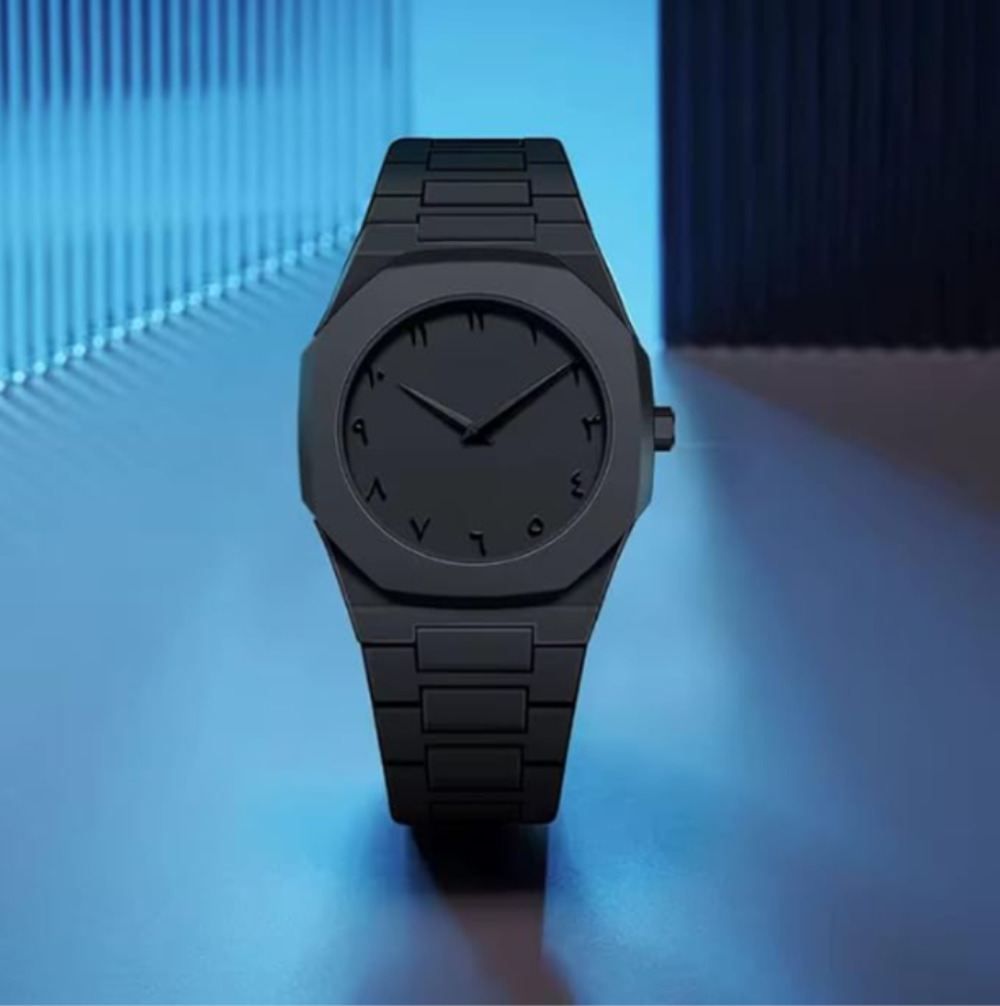 Arabic Watch Waterproof Men's Quartz Watch Black PC Plastic watch for men - Aura Arabic Watch - Black