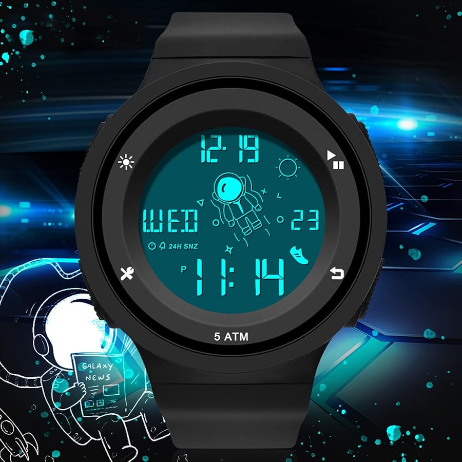 Waterproof Stylish digital Watch for men - cyan blue