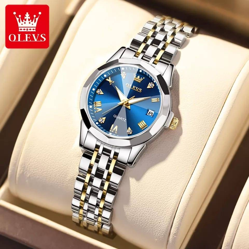 Olevs 9931 Luxury Fashion Stainless Steel Imported Wuartz Movement Ladies Wristwatch For Women
