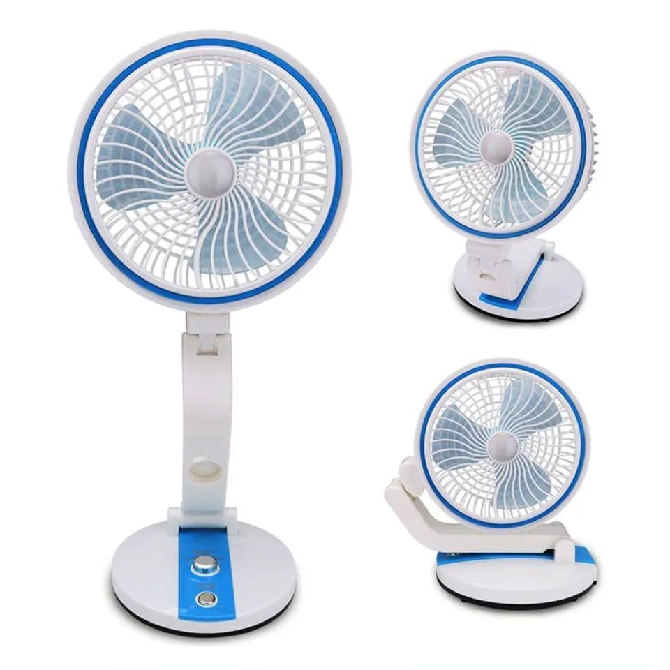 New Rechargeable Folding Table Fan with Led Light