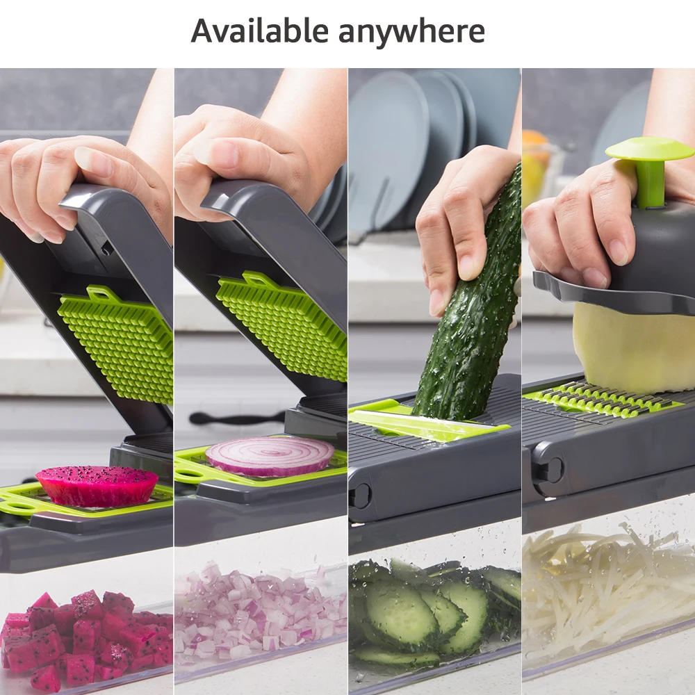 Multifunctional Vegetable Slicer Cutter Shredders With Basket Fruit Potato Chopper Carrot Grater Vegetable Tools Kitchen Home