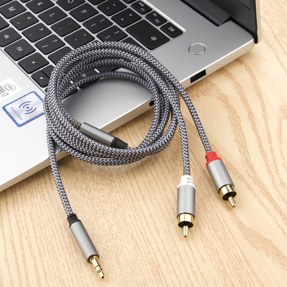 CASIFY G1 RCA Cable HiFi Stereo 2RCA to 3.5mm Male to Male Audio Cable Cord AUX RCA Jack 3.5 Y Splitter for Amplifiers Audio Home Theater Cable RCA for Speakers iPod MP3 Player