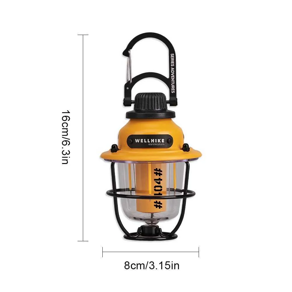 WELLHIKE Tent Lamp Rechargeable LED Camping Light Hanging Portable Lantern Stepless Dimming Outdoor Flashlight Decorative Light