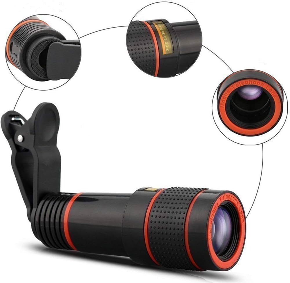 【Hot deal】 20x Long Lens 8x 12x Hd Zoom Monocular Phone Camera Len External Clip Phone Lens For