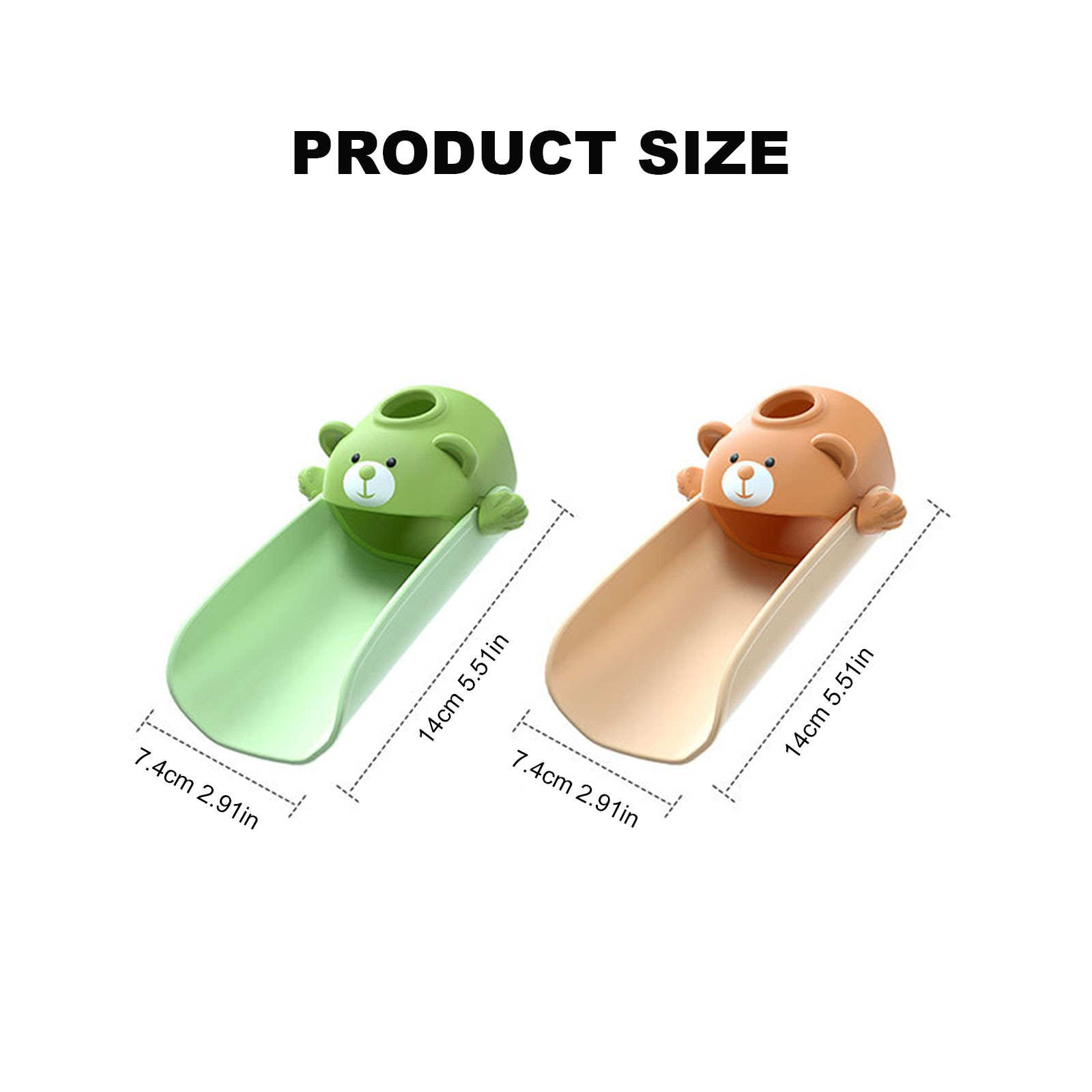 Faucet Extender Baby Hand Washing Extender Children'S Silicone Cartoon Anti-Scalding & Splashing Water Green