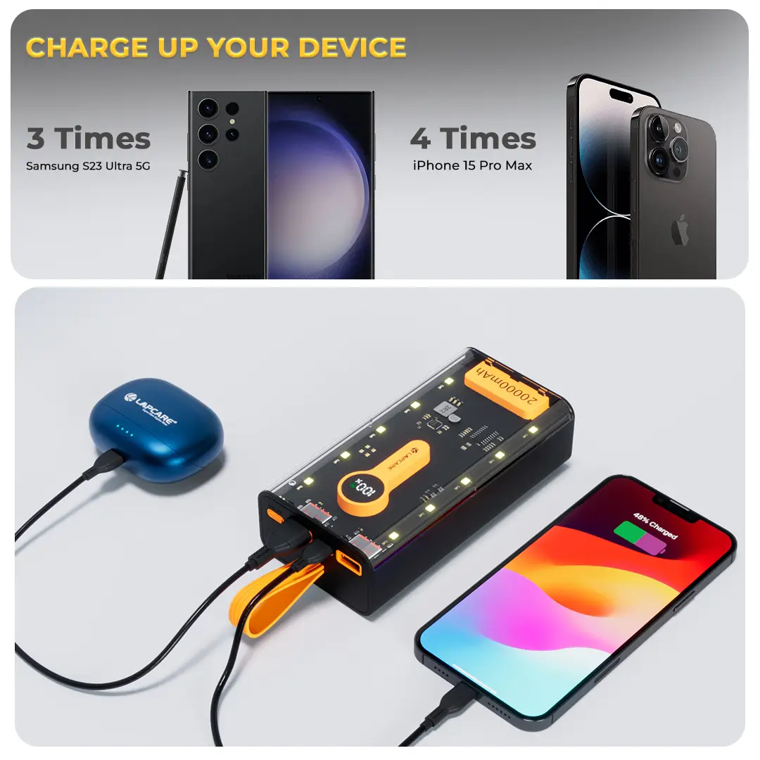 20000 mah Power Bank 22.5W Fast Charging PD Transparent Power bank with Night Light By win Accessories