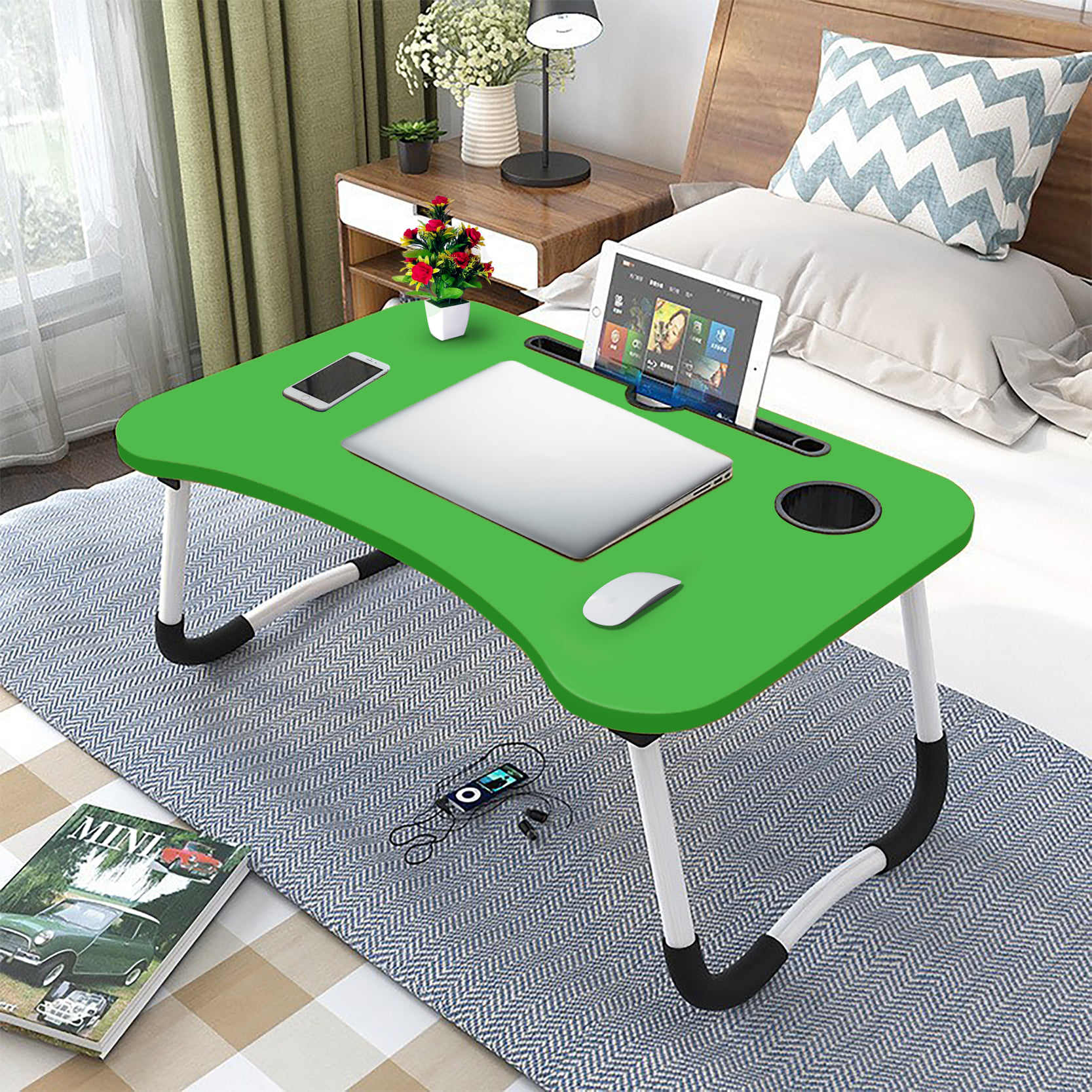 Versatile - Computer Laptop Desk Small Foldable Multi-Function Bed Desk Simple Dormitory Lazy Table Bed with Laptop Table - Tremendously Adaptable