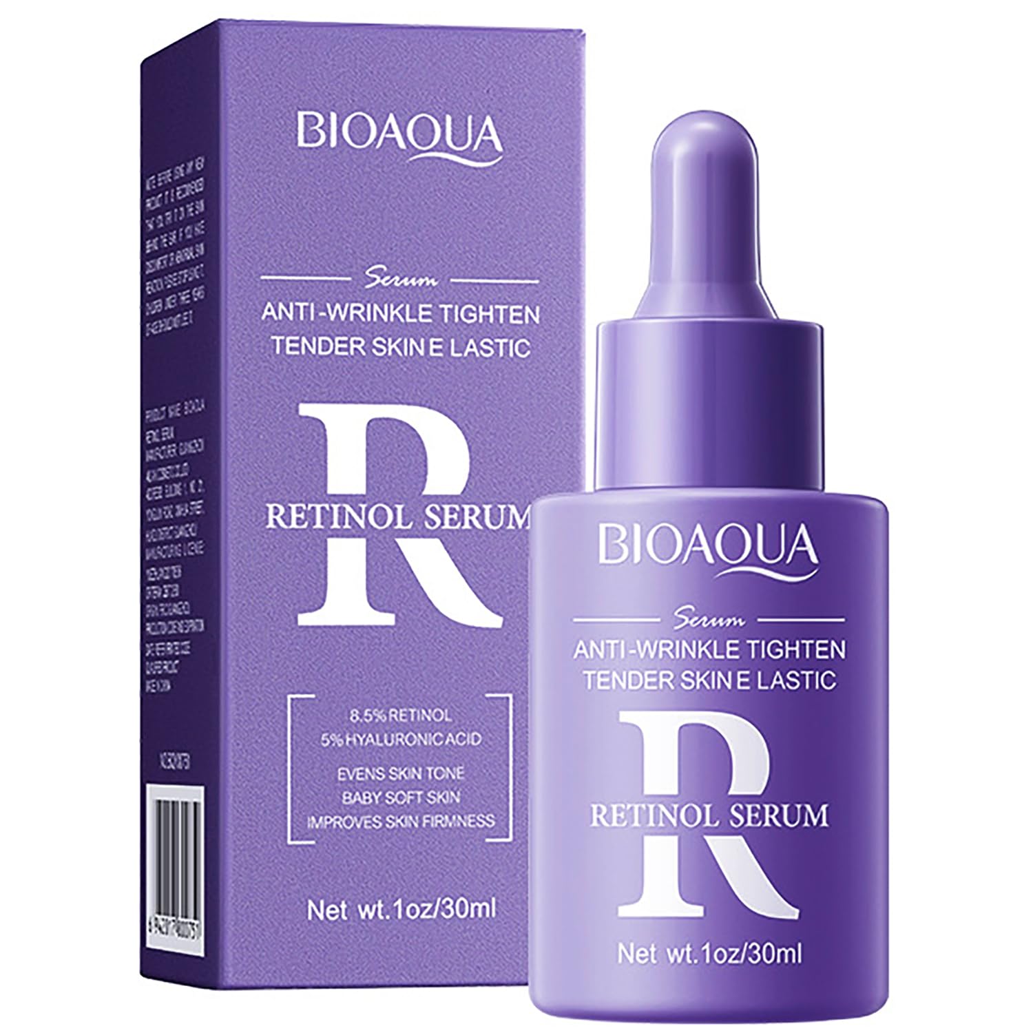 BIOAQUA Facial Retinol Serum 30ml Anti-Wrinkle Tender Skin 8.5% Retinol 5% Hyaluronic Acid Moisturizing Essence