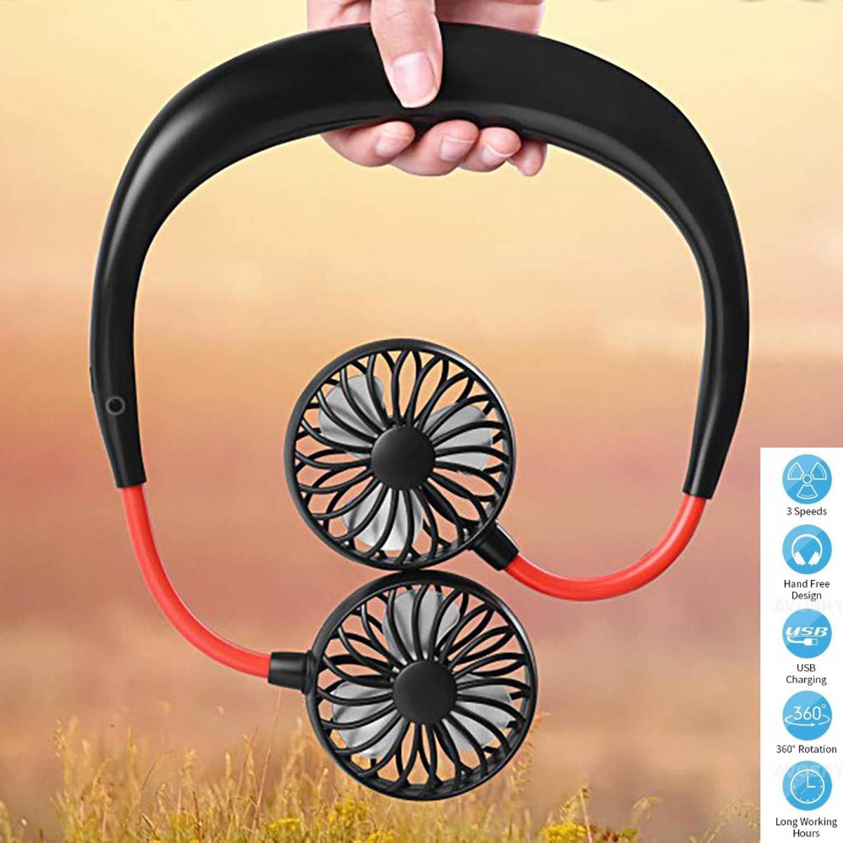 Neck Fan for Kitchen Folding Handheld Fan Wearable Portable Neckband Mini Fan USB Chargeable