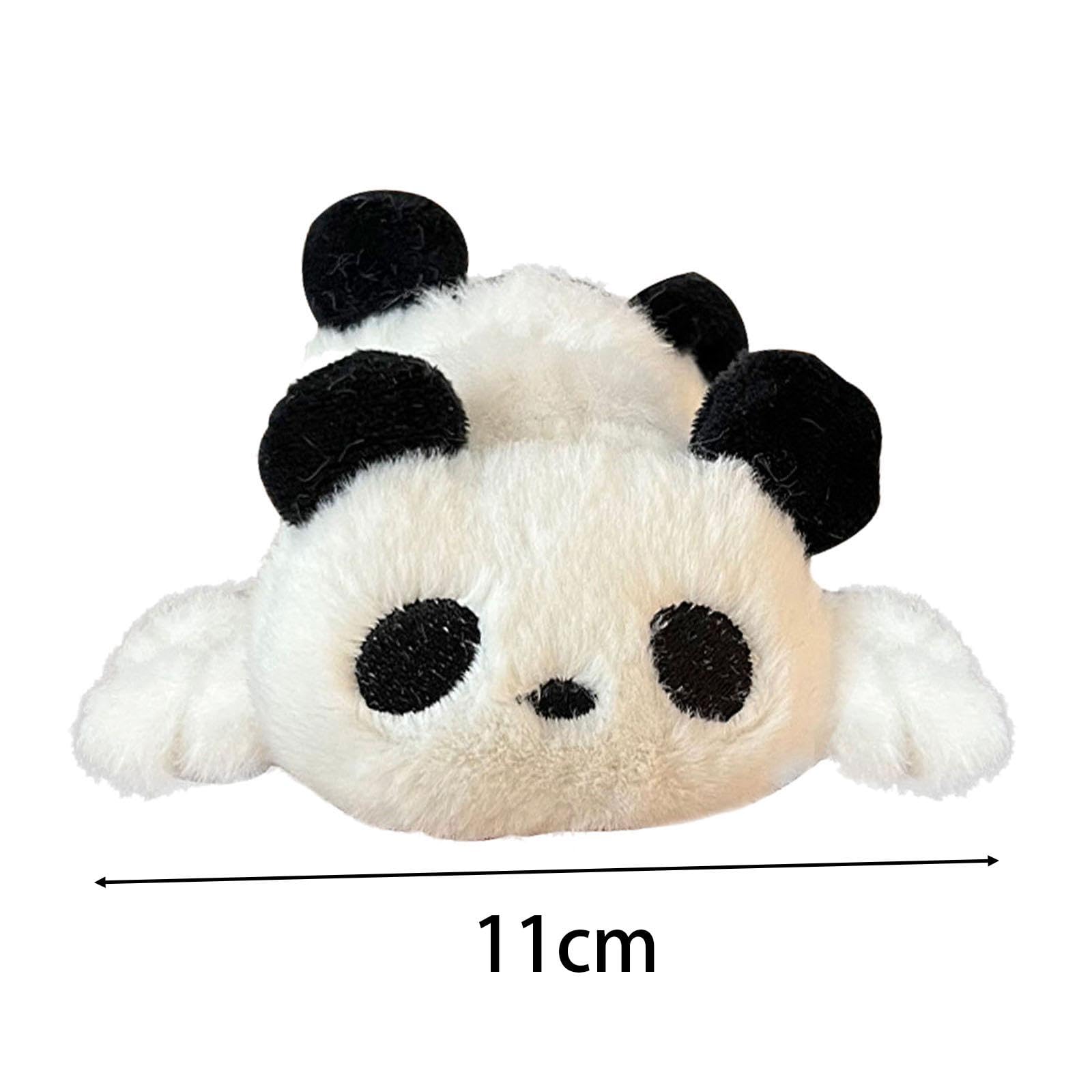 Enacolor Winter Fluffy Plush Cute Panda Hair Claw Hair Accessories for Women 11CM