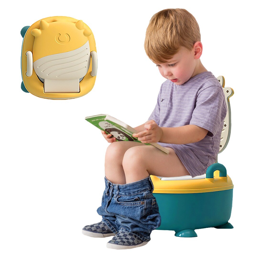 Foldable Portable Travel Potty - Training Toilet Seat for Boys & Girls, Novelty Yellow Banana Design, Comfy Toddler WC Chair