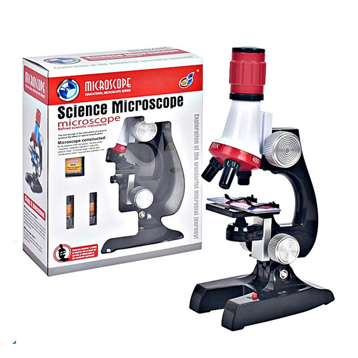 1200X Children Science Toy Biological Microscope Set Monocular Microscope with Mount Biological Experiment Tool Educational Toy