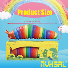 Rainbow Caterpillar Shape Fidget Slug Toys Children's Stress Relief Toys - Baby Toys