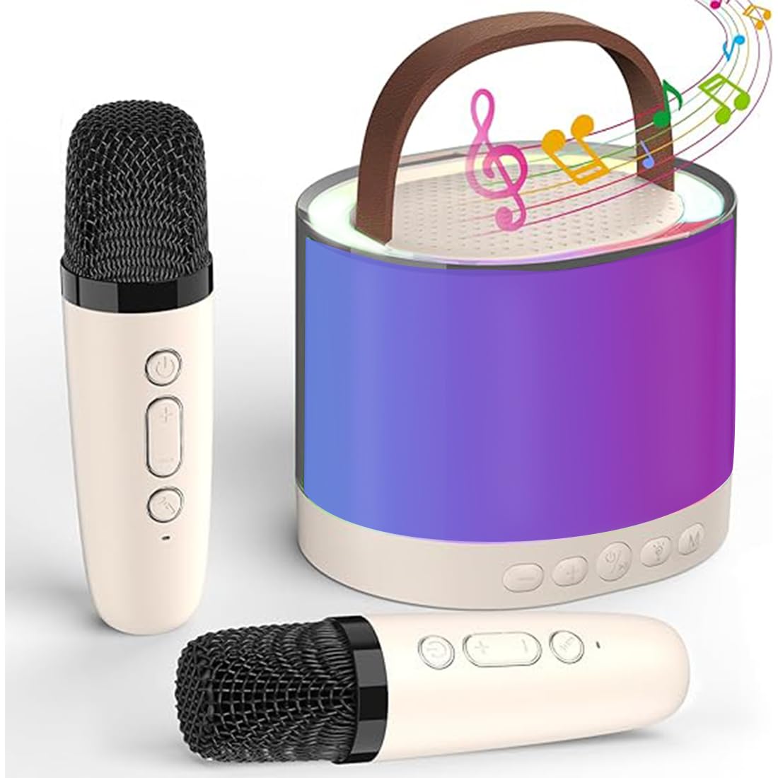K52 Wireless Bluetooth Speaker Karaoke Speaker Multifunction with 1or 2 Microphone RGB Portable Music Player Karaoke Machine for Child Home Gift Bluetooth Speaker