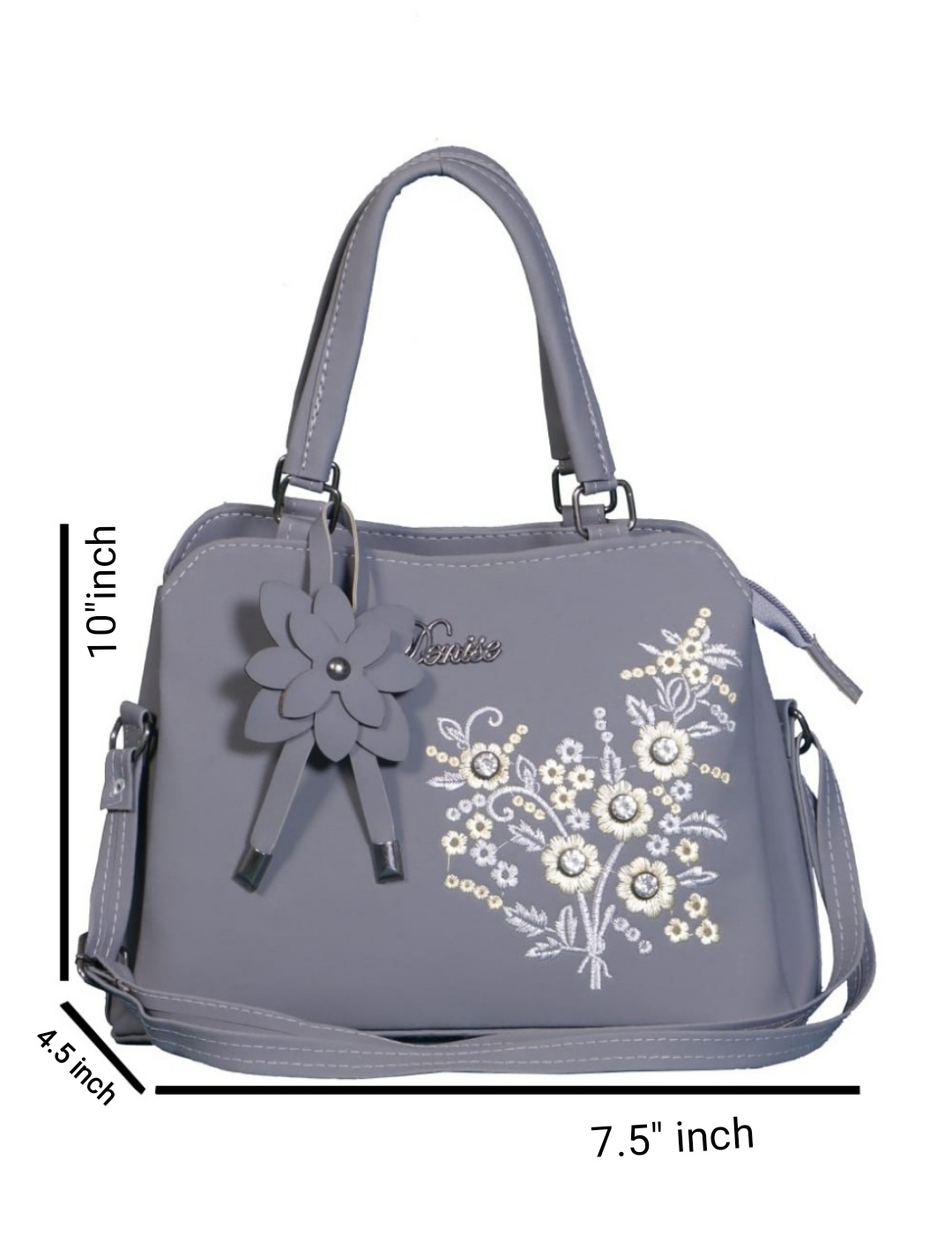 Carry your essentials in style with a flower fashion embroidered handbag, a medium shoulder bag that's easy to maintain.