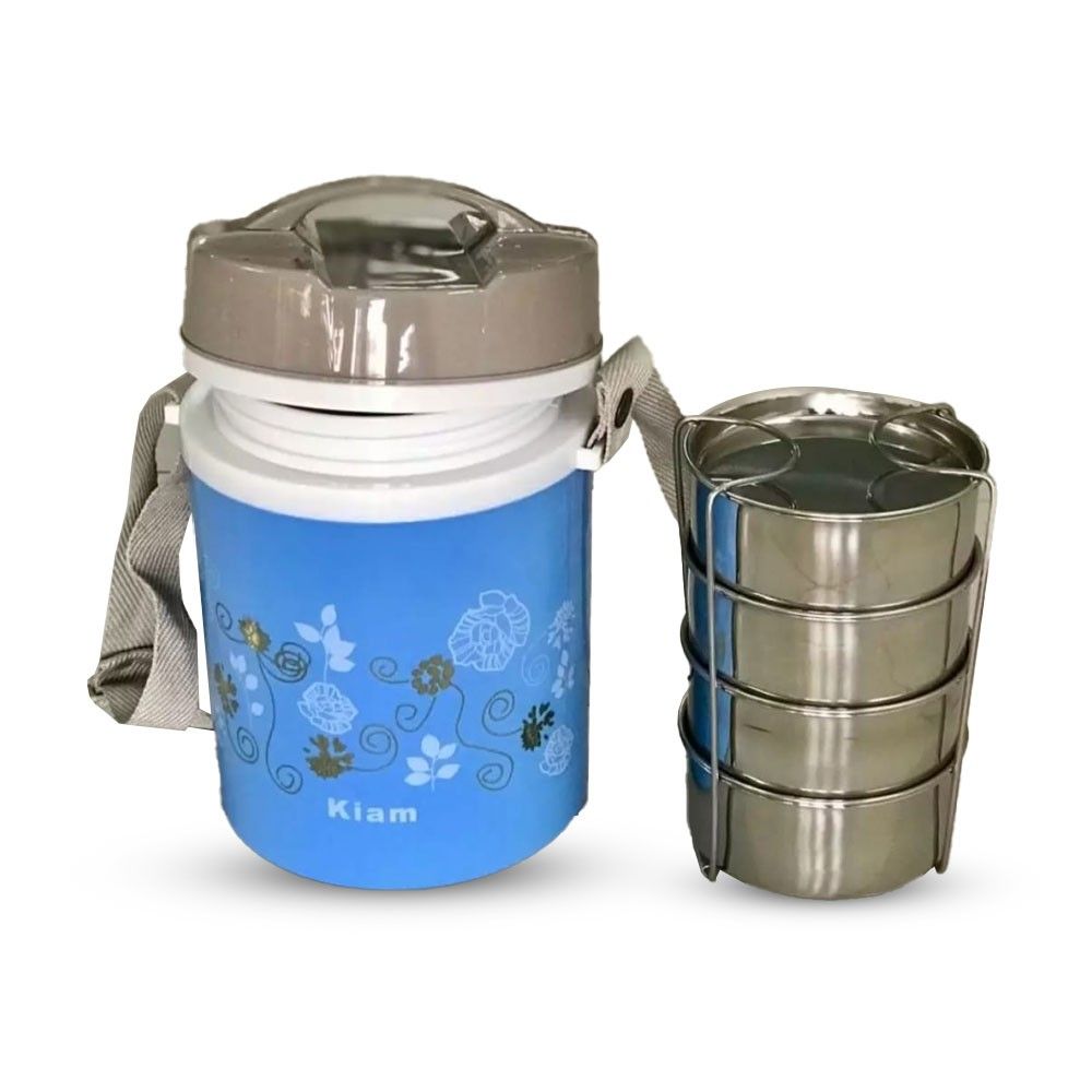 Kiam Monalisa Steel Hot Tiffin Carrier Lunch Pot - Box - Tiffin Box For Office