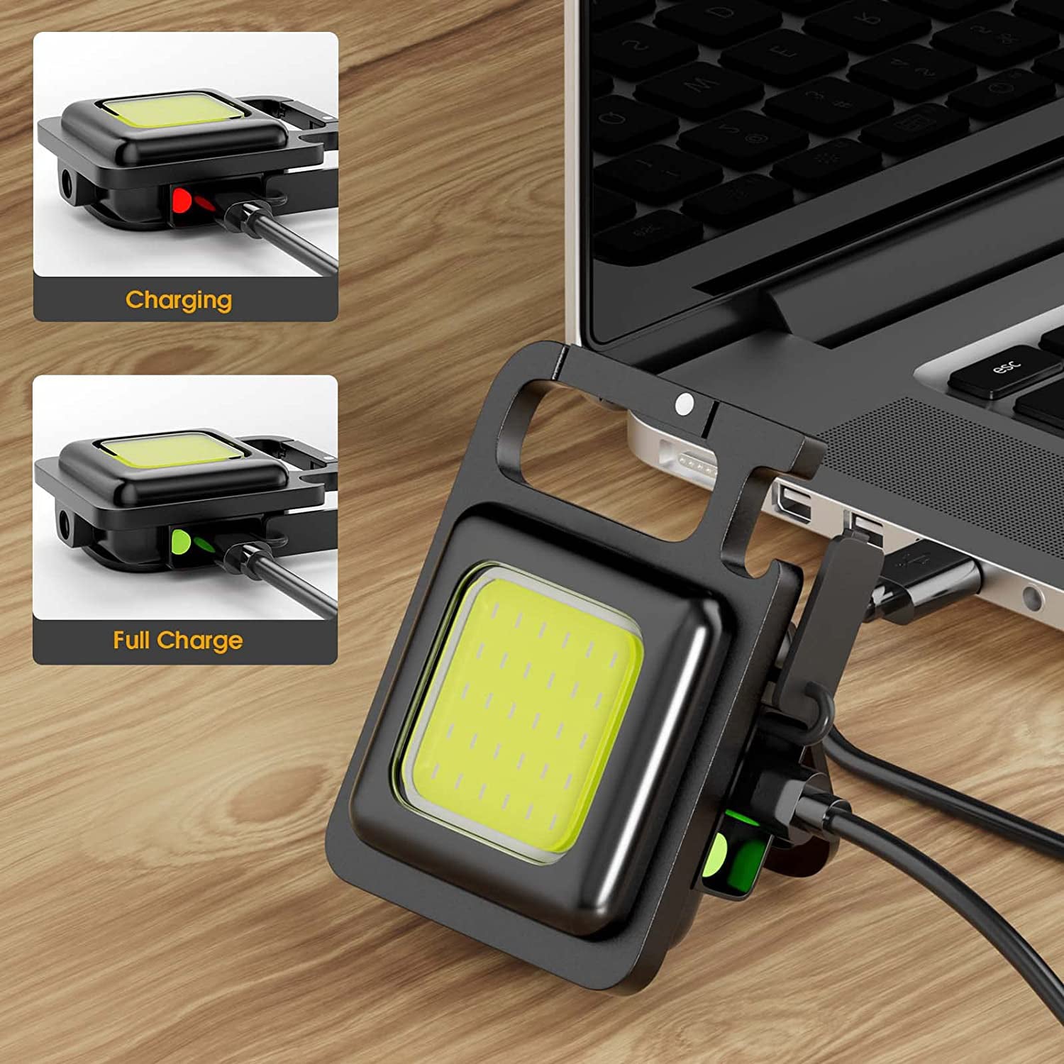 Mini LED Flashlight Keychain Light Multifunctional Portable Camping Flashlights USB Charging Work Lights fishing Lanterna 1Set