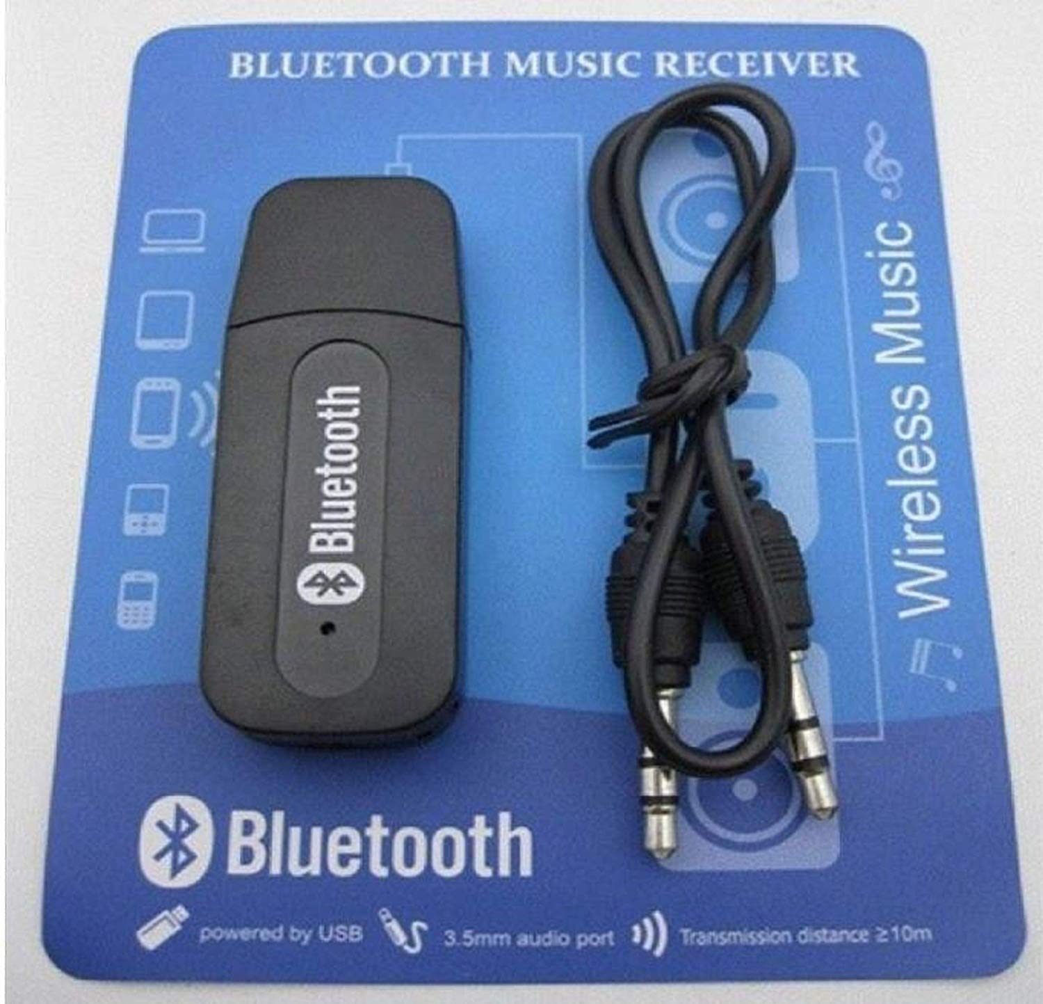 Bluetooth Audio Receiver 3.5mm Wireless Adapter for Speakers Compact Stereo Sound