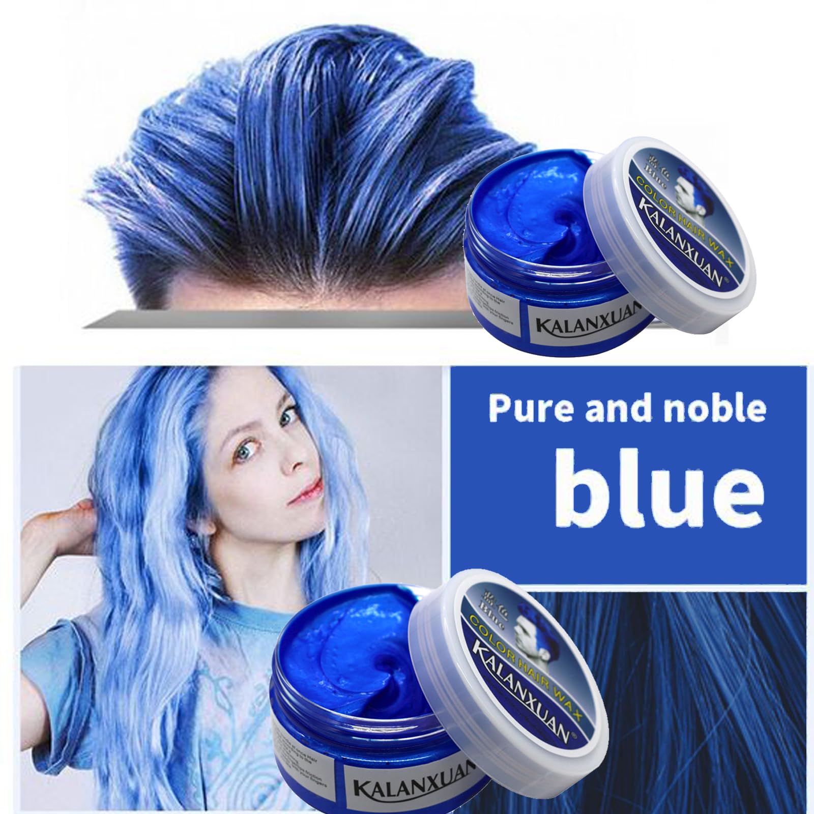 Hair Wax Colour, White Hair Spray Temporary, Temporary Hair Dye, Temporary Hair Colour Instant Styling, Natural Hairstyle Color Pomade, Styling Hair Clays for Men, Women,Party,Cosplay,Christmas 100g