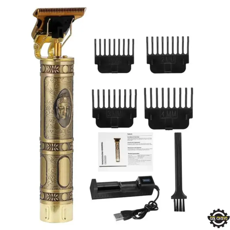 T9 Vintage USB 6500 charging cable with Rechargeable Hair Trimmer metal body Electric Hair Clipper Haircut Machine For Men