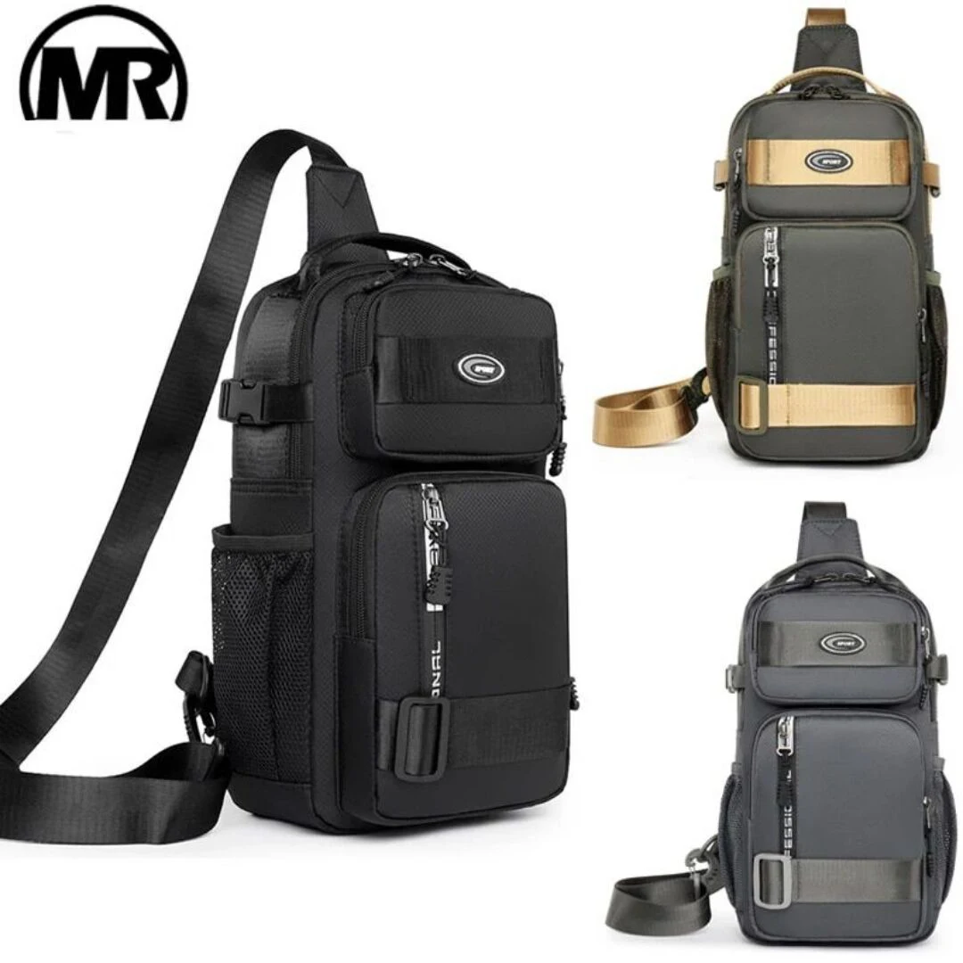 Riding backpack for men, men's chest bag, casual men's single shoulder bag, lightweight and large-capacity crossbody bag