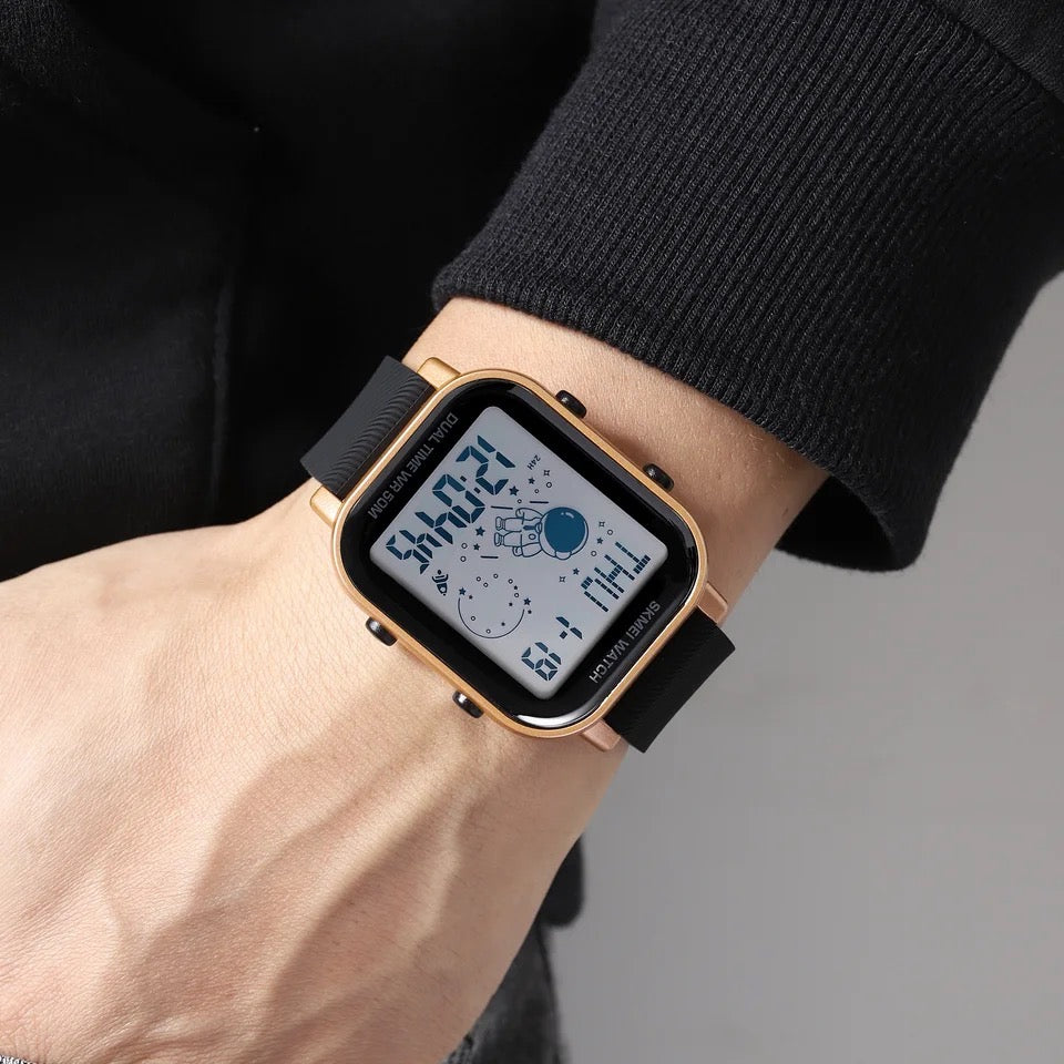 SKMEI 1971 Multiple Time Digital Analog Watch Black