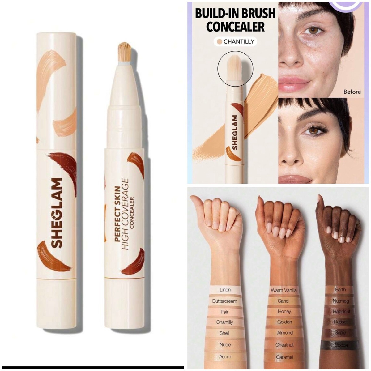 SHEGLAM Perfect Skin High Coverage Concealer (Acron)