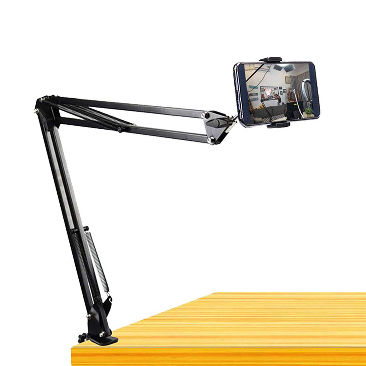 Overhead Video Stand Phone Holder Articulating Arm Tab Mount Boom Arm Articulating Tablet Phone Holder for Streaming Phone Baking Crafting