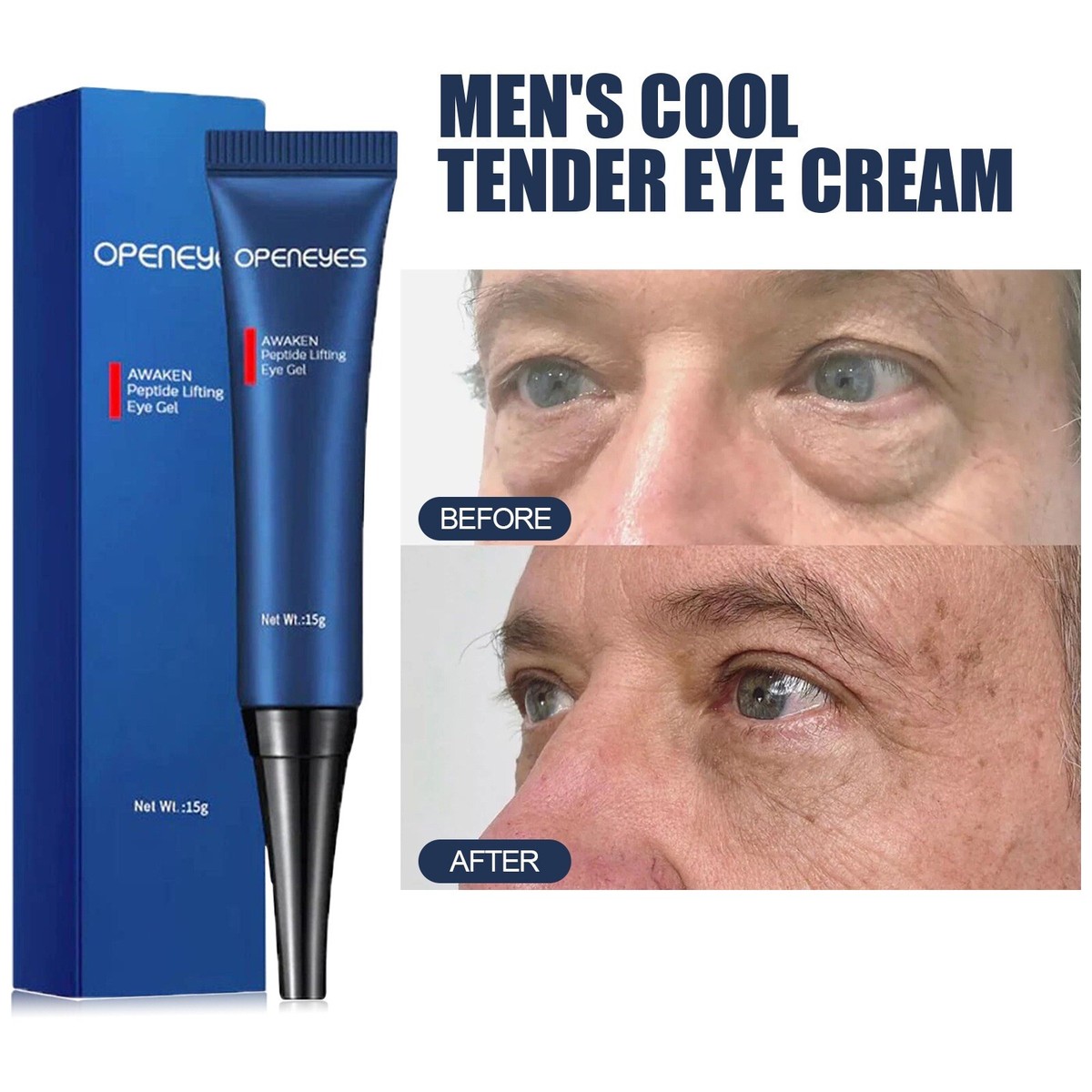 OpenEyes Awaken Peptide Lifting Eye Gel Men's Eye Moisturizing Eye Cream Eye Care Breathable Water Cream